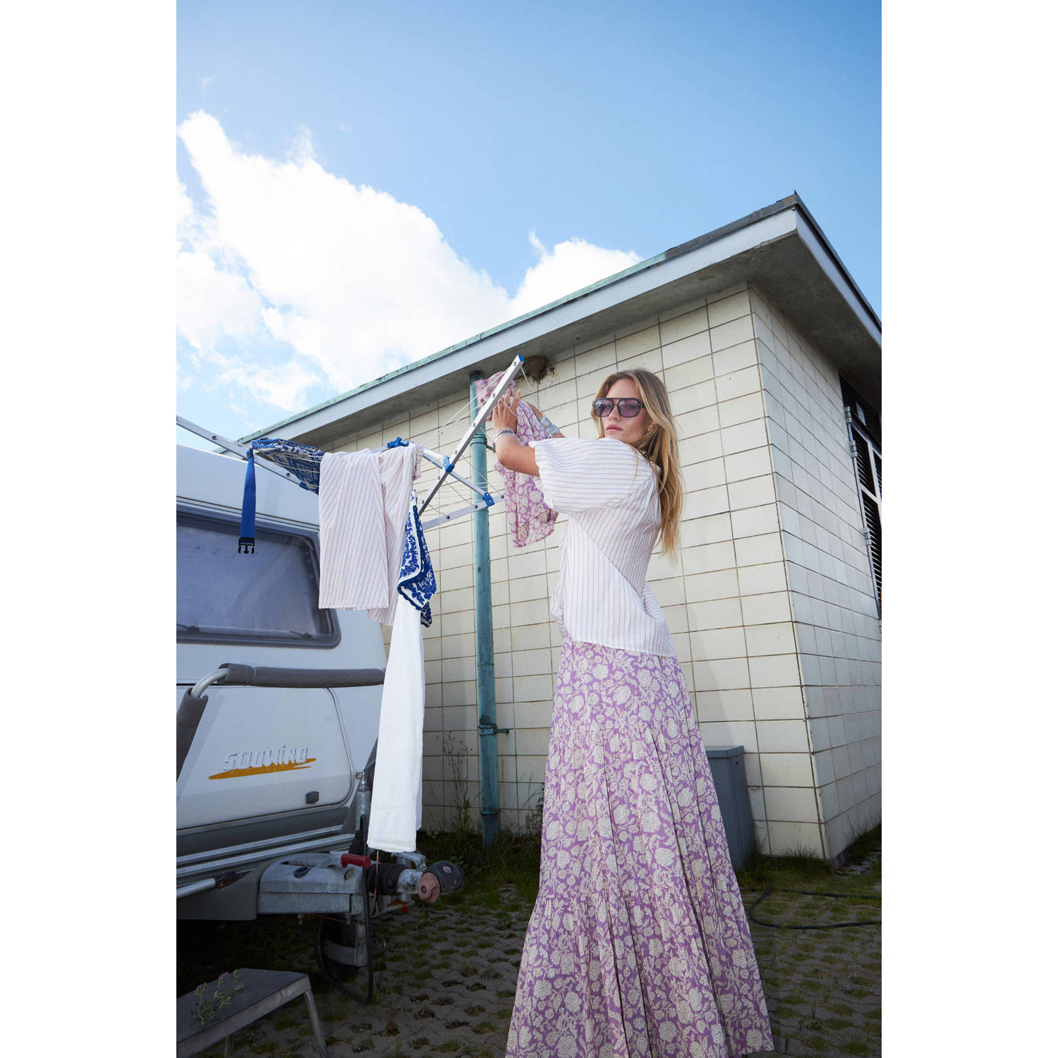 Lollys laundry midi rok paars