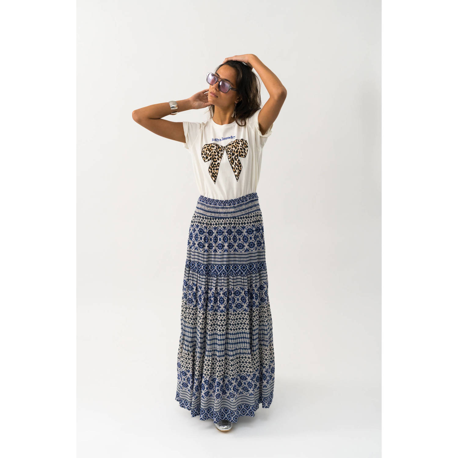 Lollys Laundry T-shirt met print Roma wit