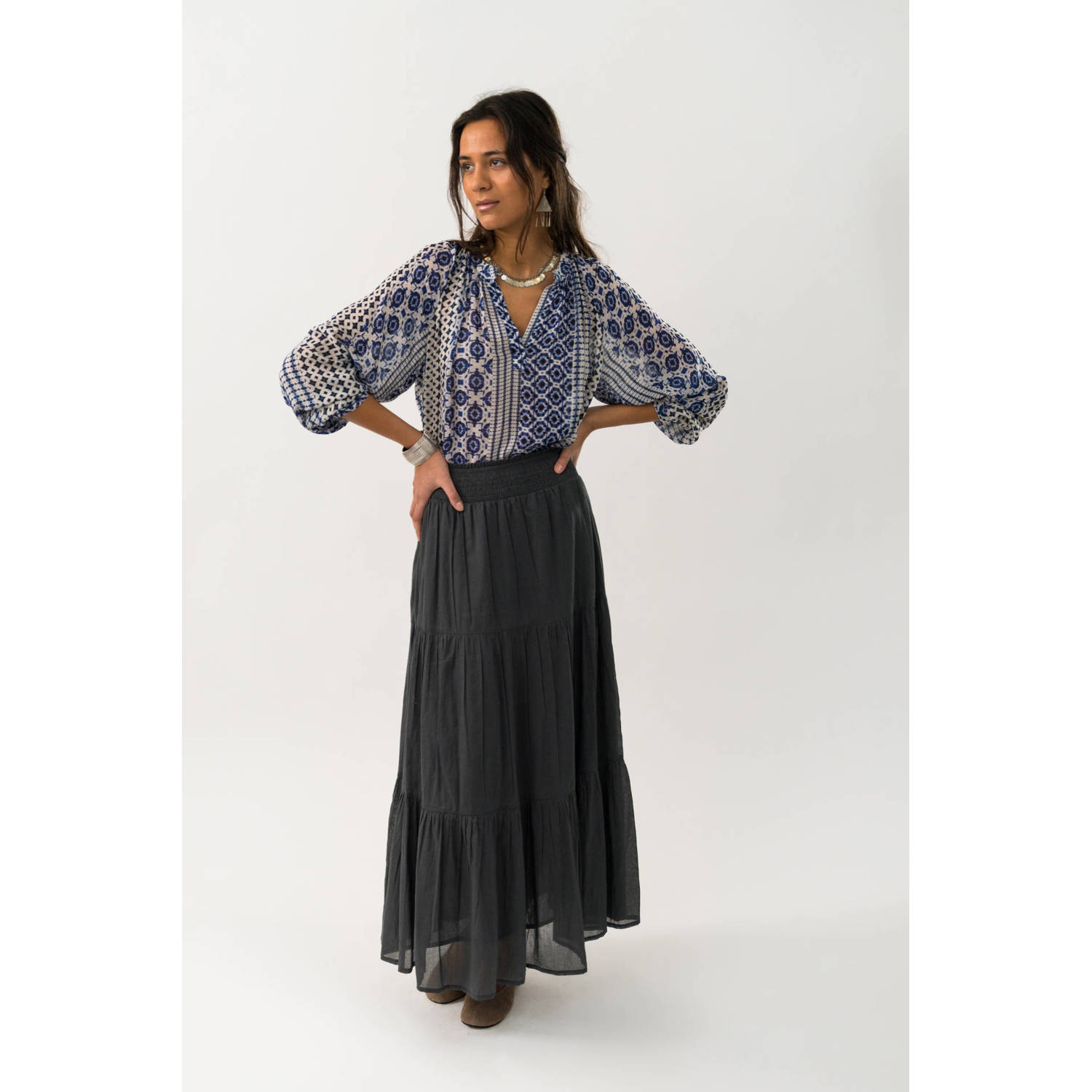 Lollys laundry maxi rok zwart