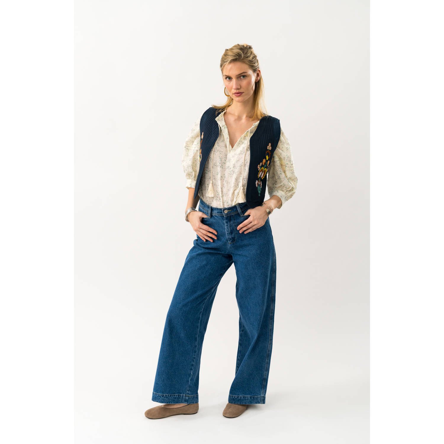 Lollys laundry gilet donkerblauw