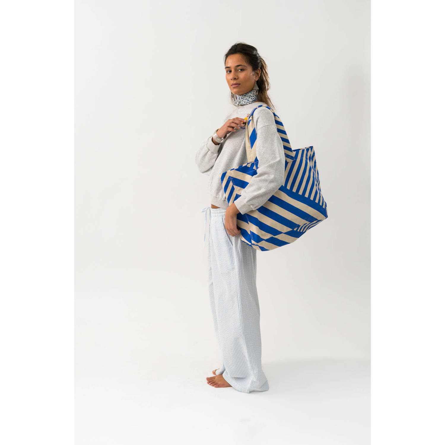 Lollys Laundry Sweater met logo Sydney grijs