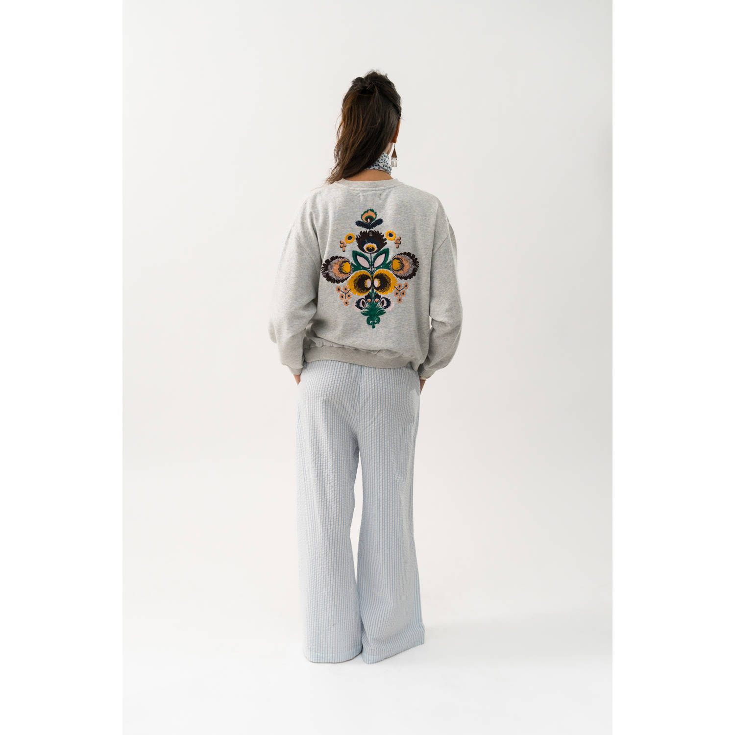 Lollys laundry sweater grijs melange