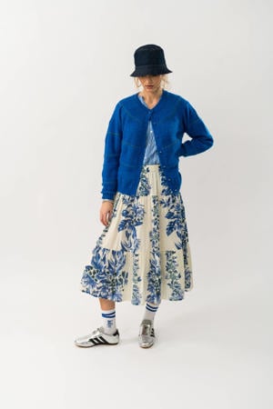 wollen gebreid vest blauw