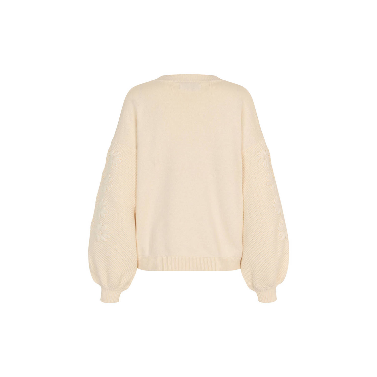 Lollys laundry gebreide trui ecru broderie