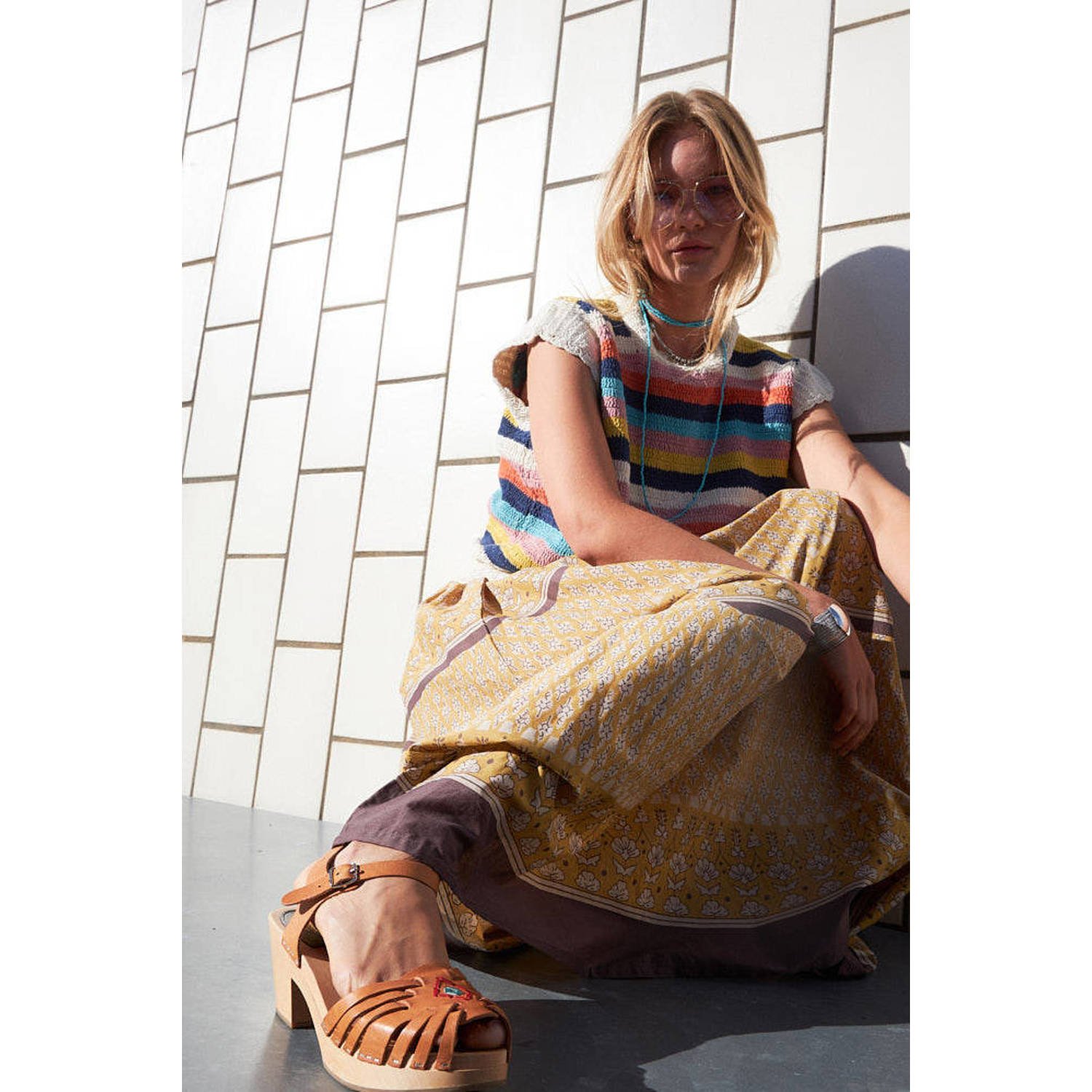 Lollys laundry midi rok geel