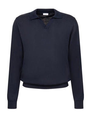 trui fijn gebreid donkerblauw