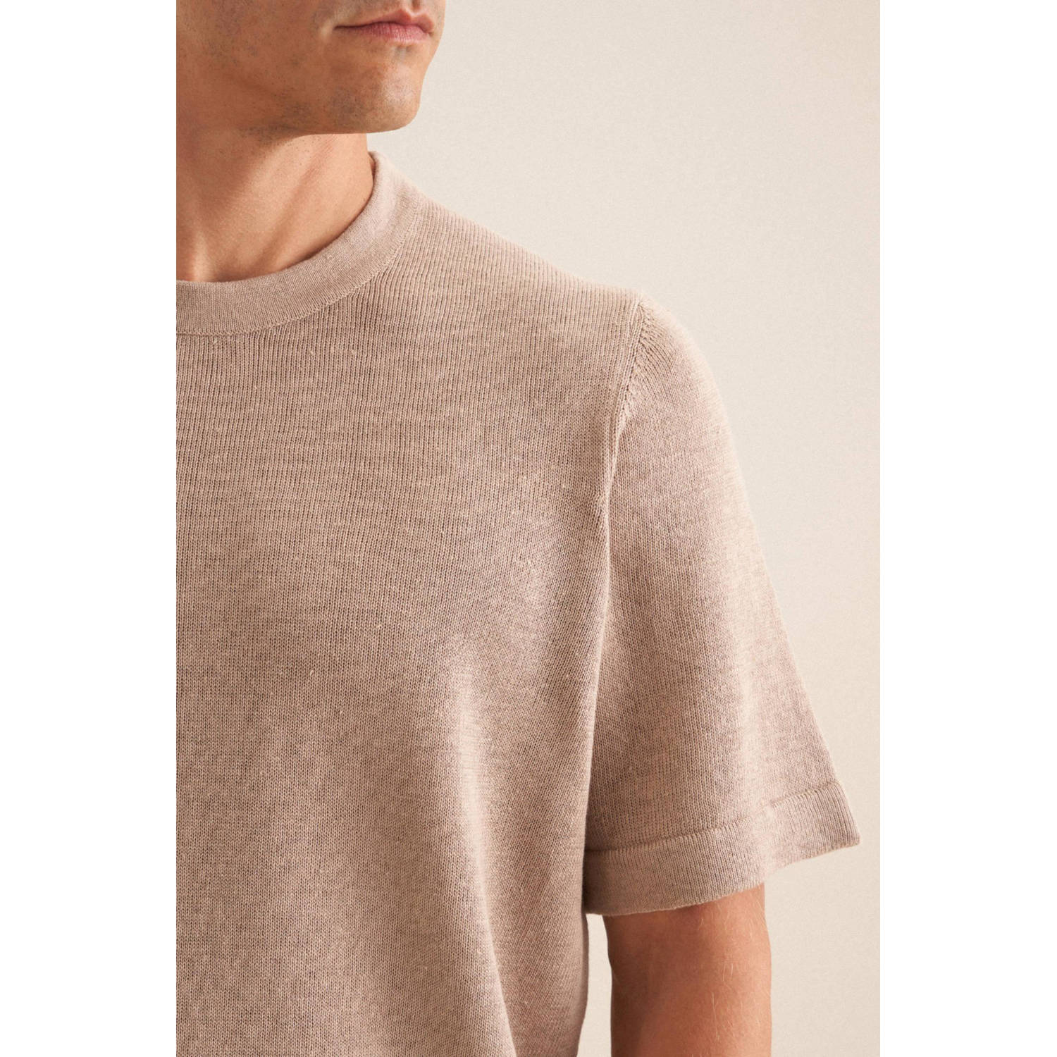 Seidensticker T-shirt fijn gebreid beige