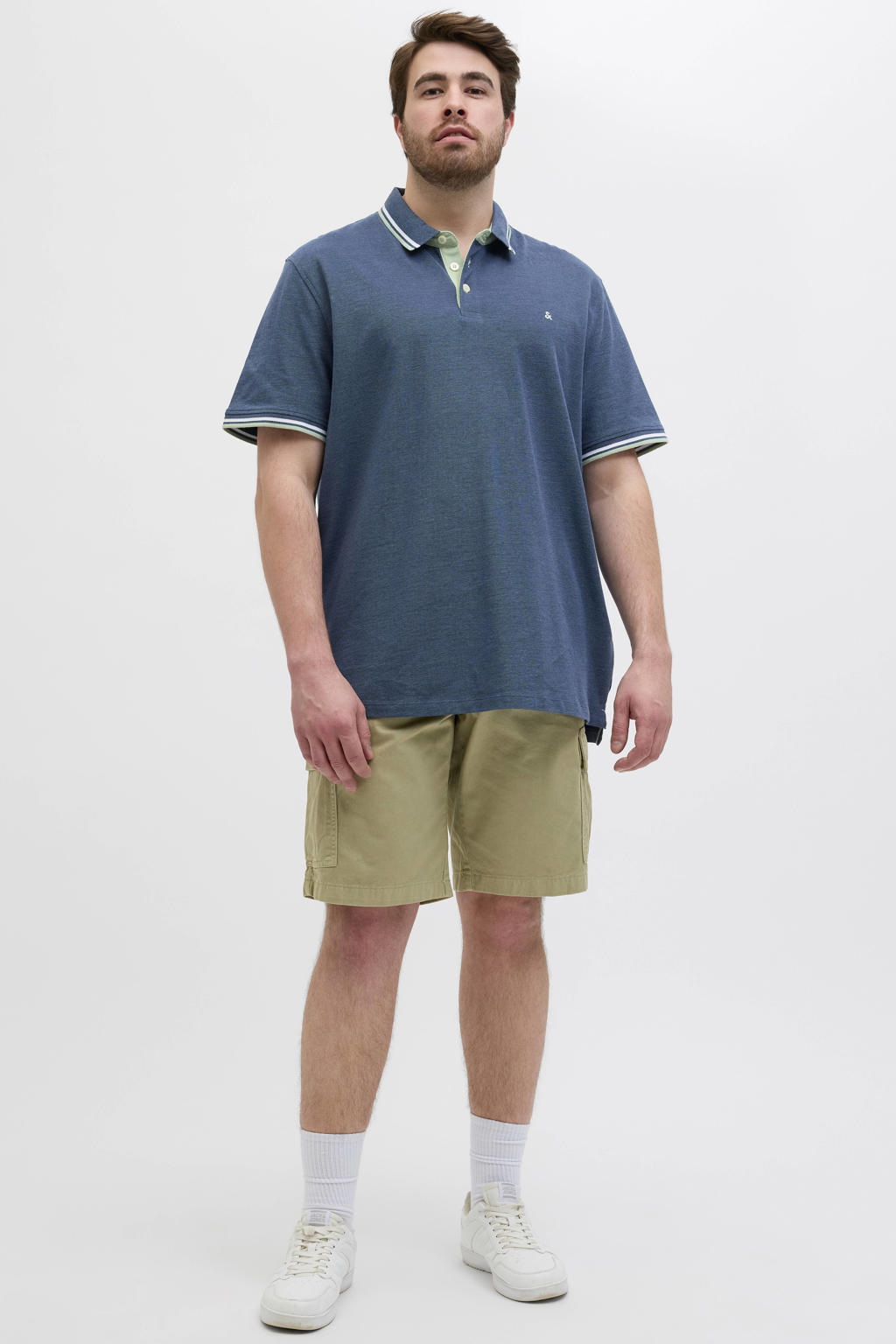 JACK & JONES PLUS SIZE regular polo blauw