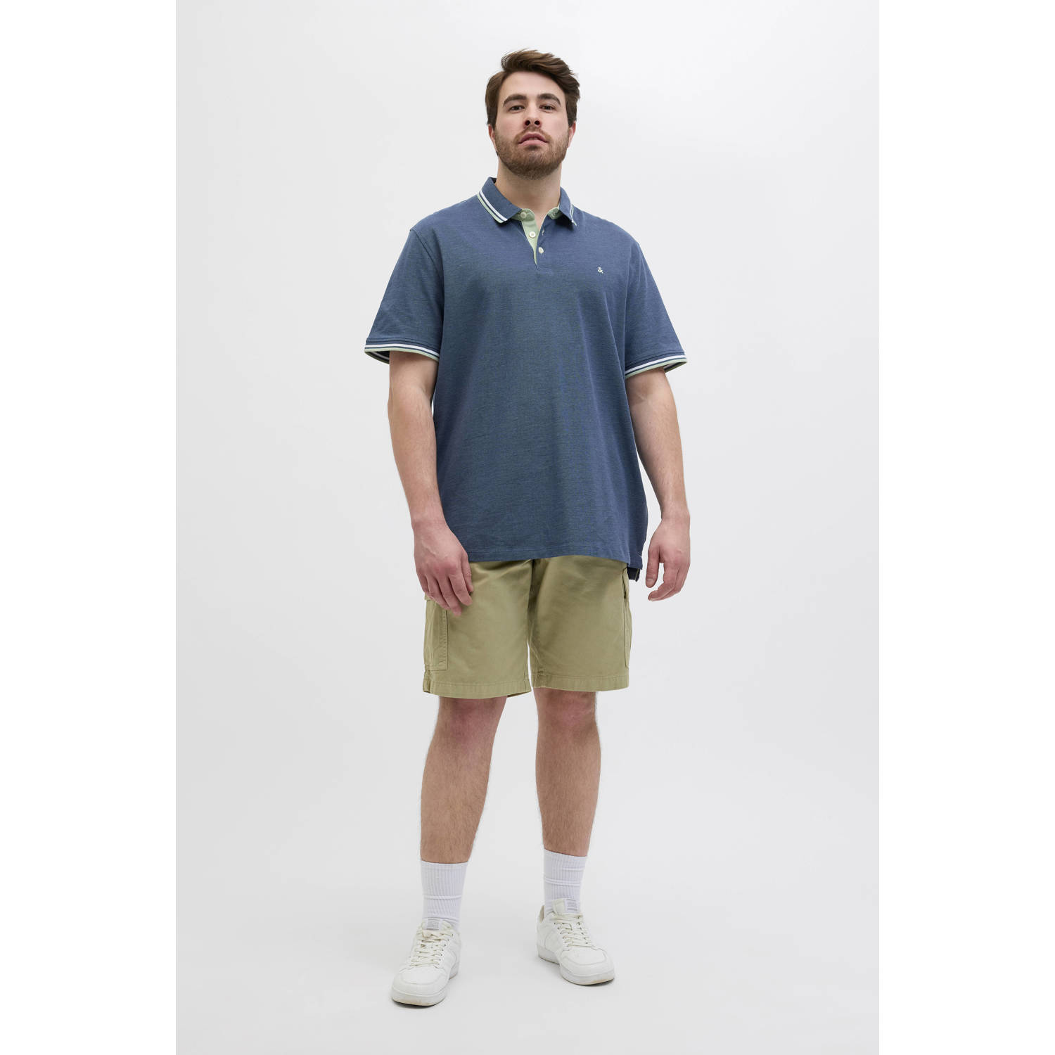 JACK & JONES PLUS SIZE regular polo blauw