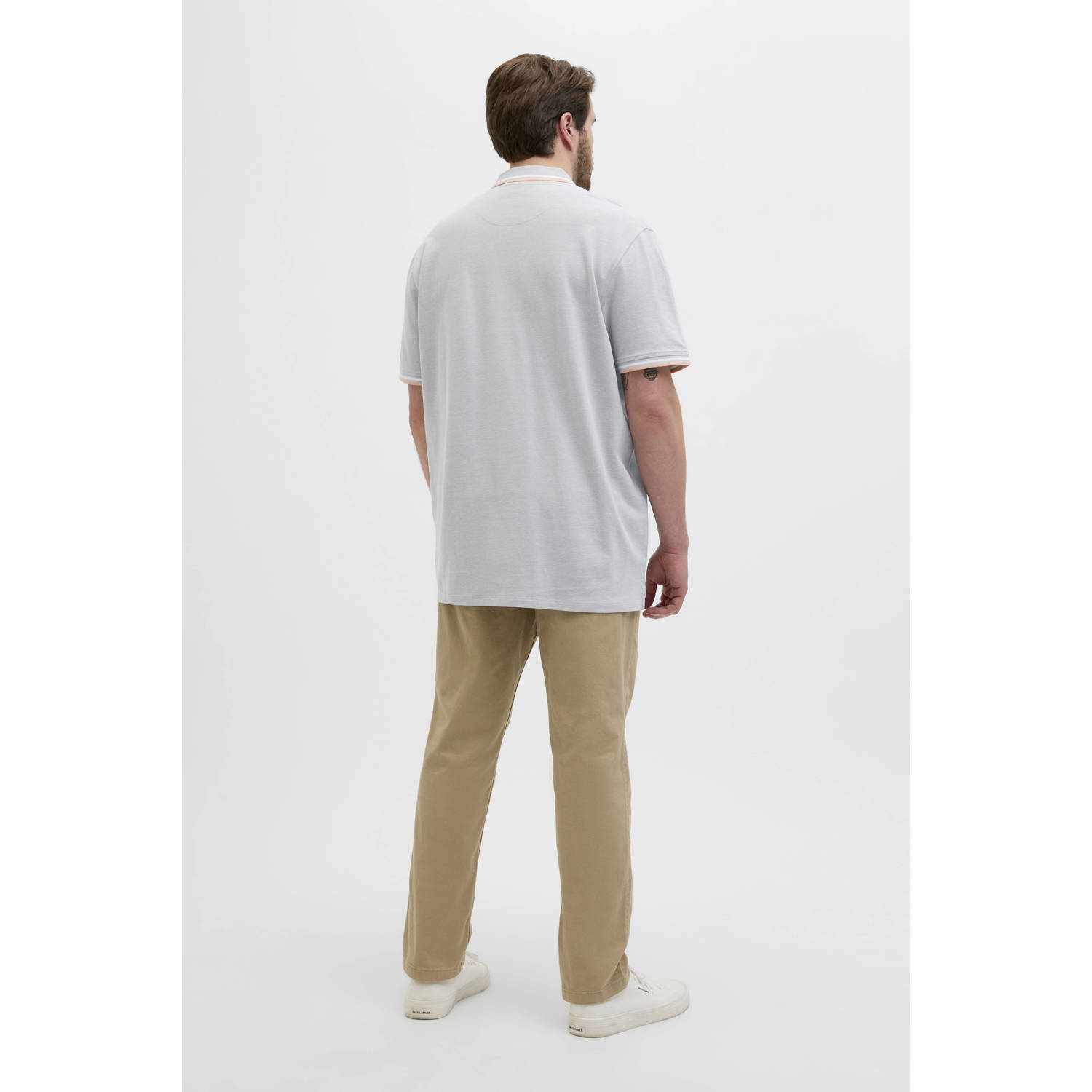JACK & JONES PLUS SIZE regular polo grijsgroen