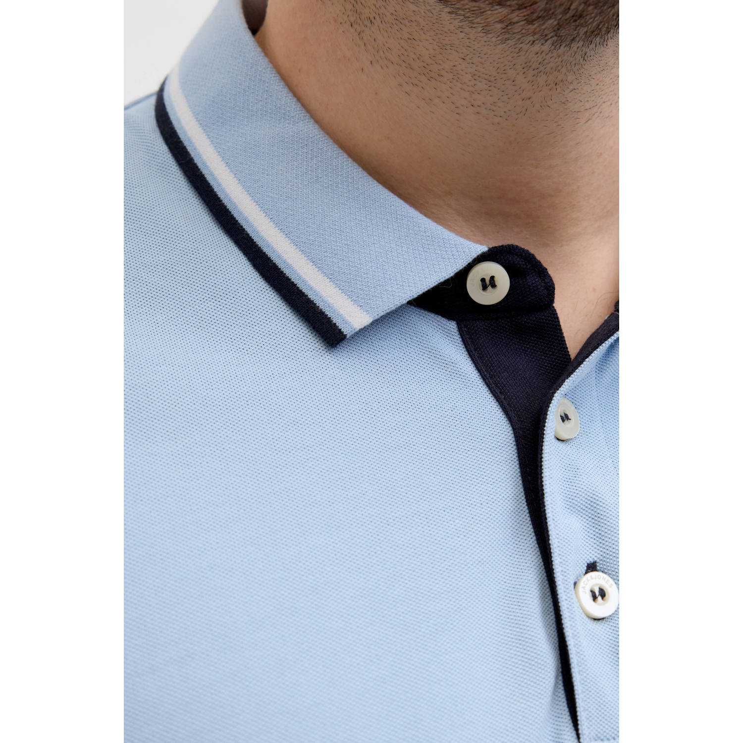 JACK & JONES PLUS SIZE regular polo lichtblauw