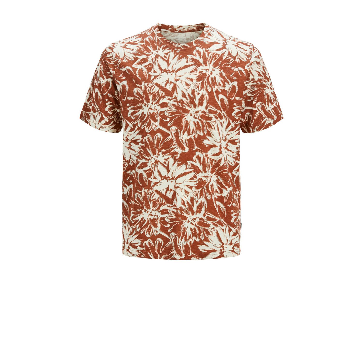 JACK & JONES PLUS SIZE T-shirt JORSPLIT roodbruin