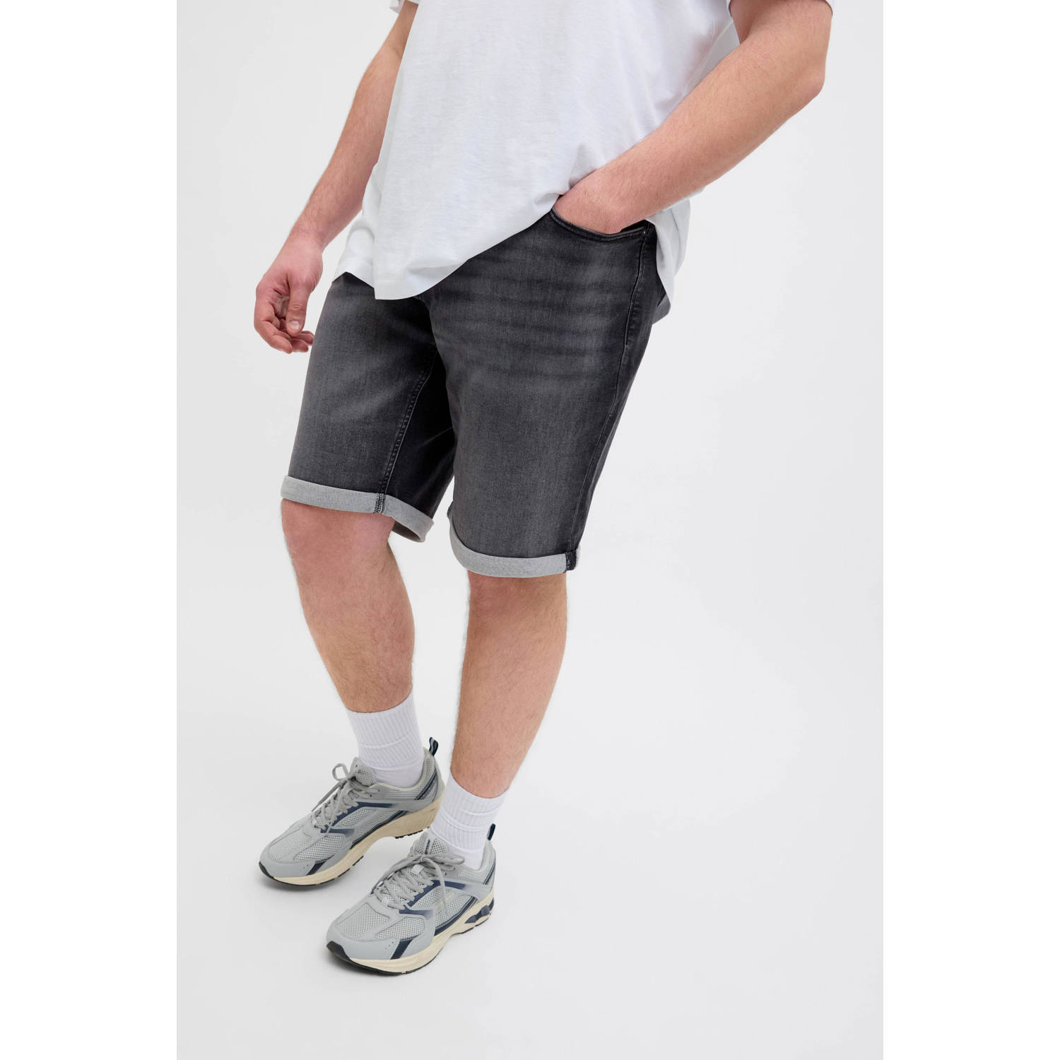 JACK & JONES PLUS SIZE regular denim short black denim