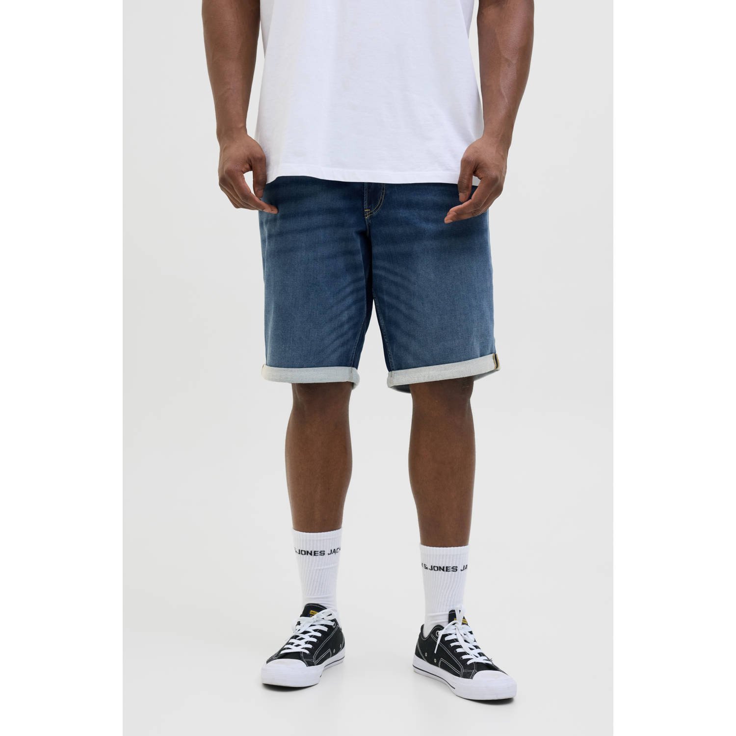 JACK & JONES PLUS SIZE regular denim short medium blue denim