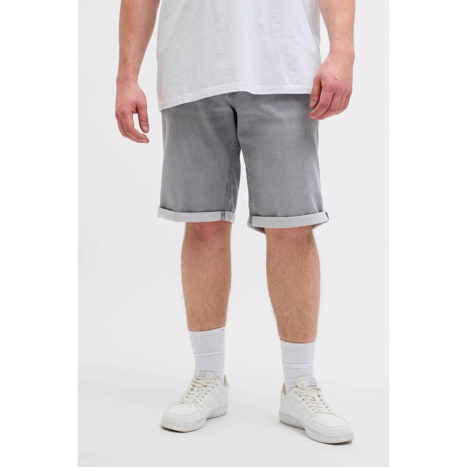 JACK & JONES PLUS SIZE regular denim short grey denim