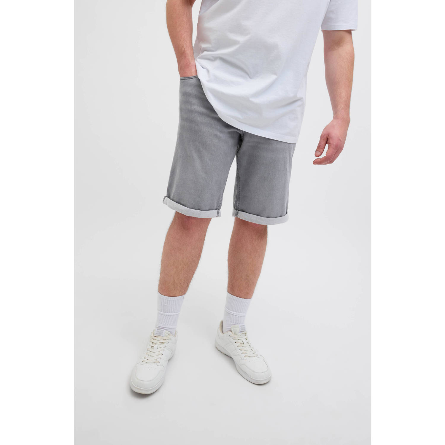 JACK & JONES PLUS SIZE regular denim short grey denim