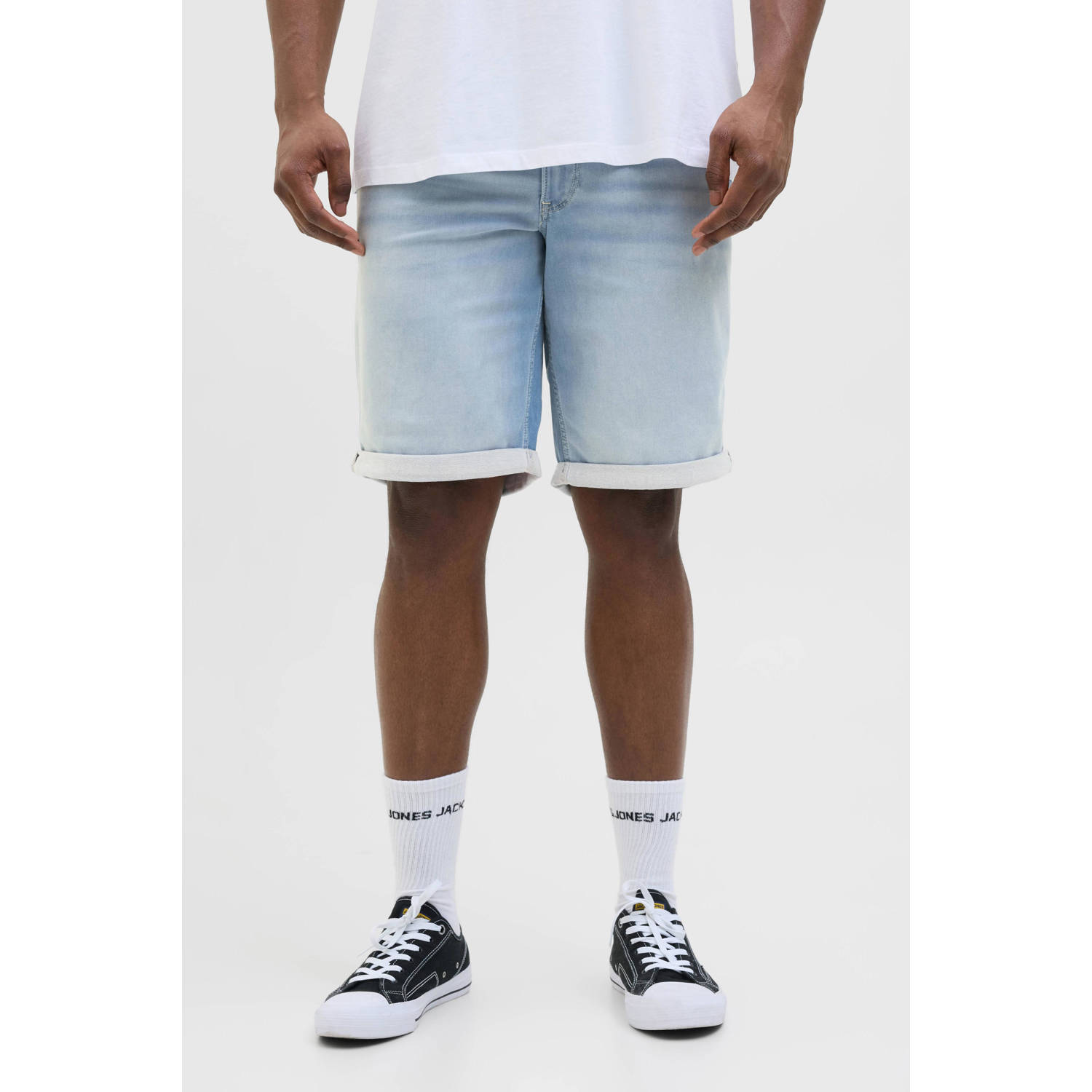 JACK & JONES PLUS SIZE regular denim short light blue denim