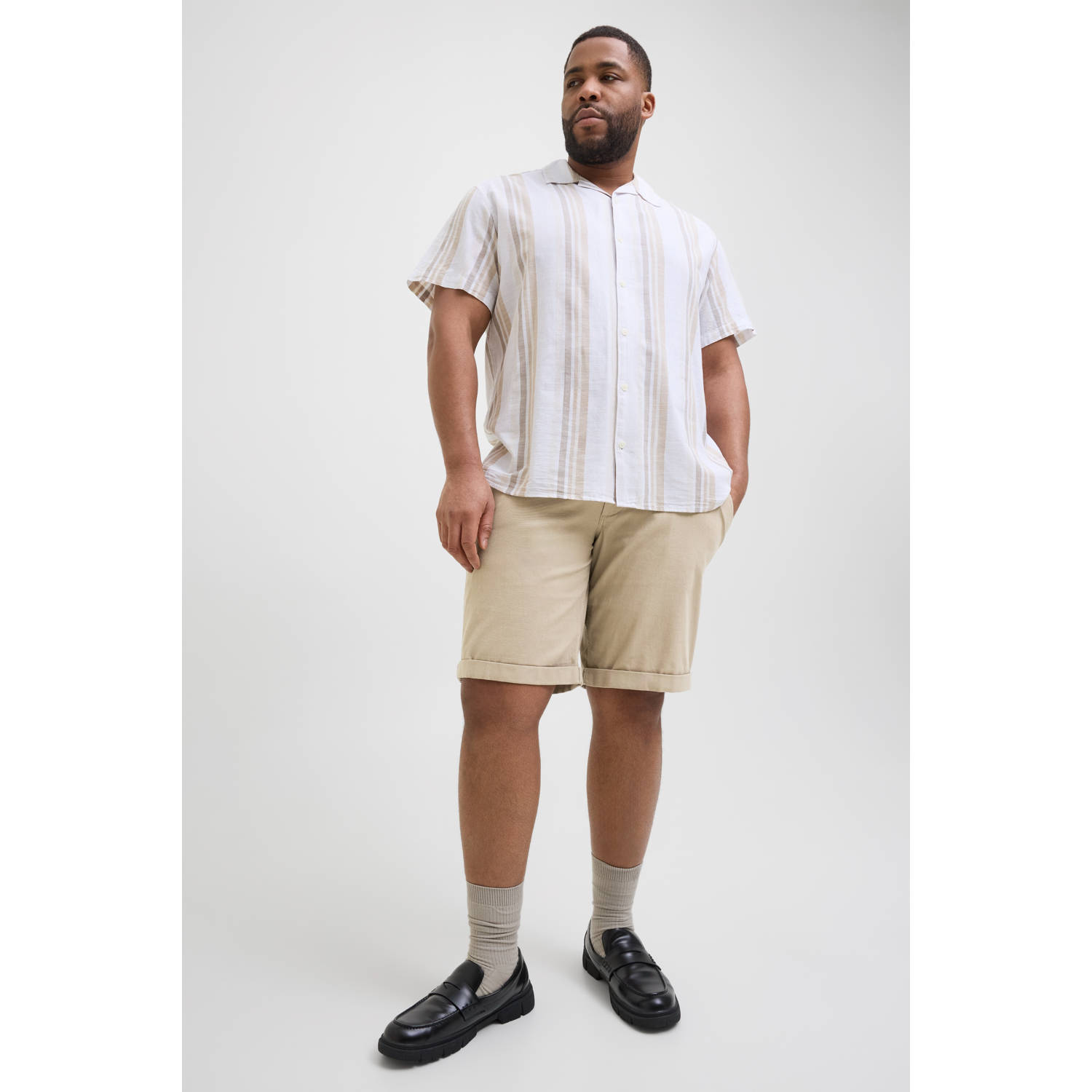 JACK & JONES PLUS SIZE regular chino short beige