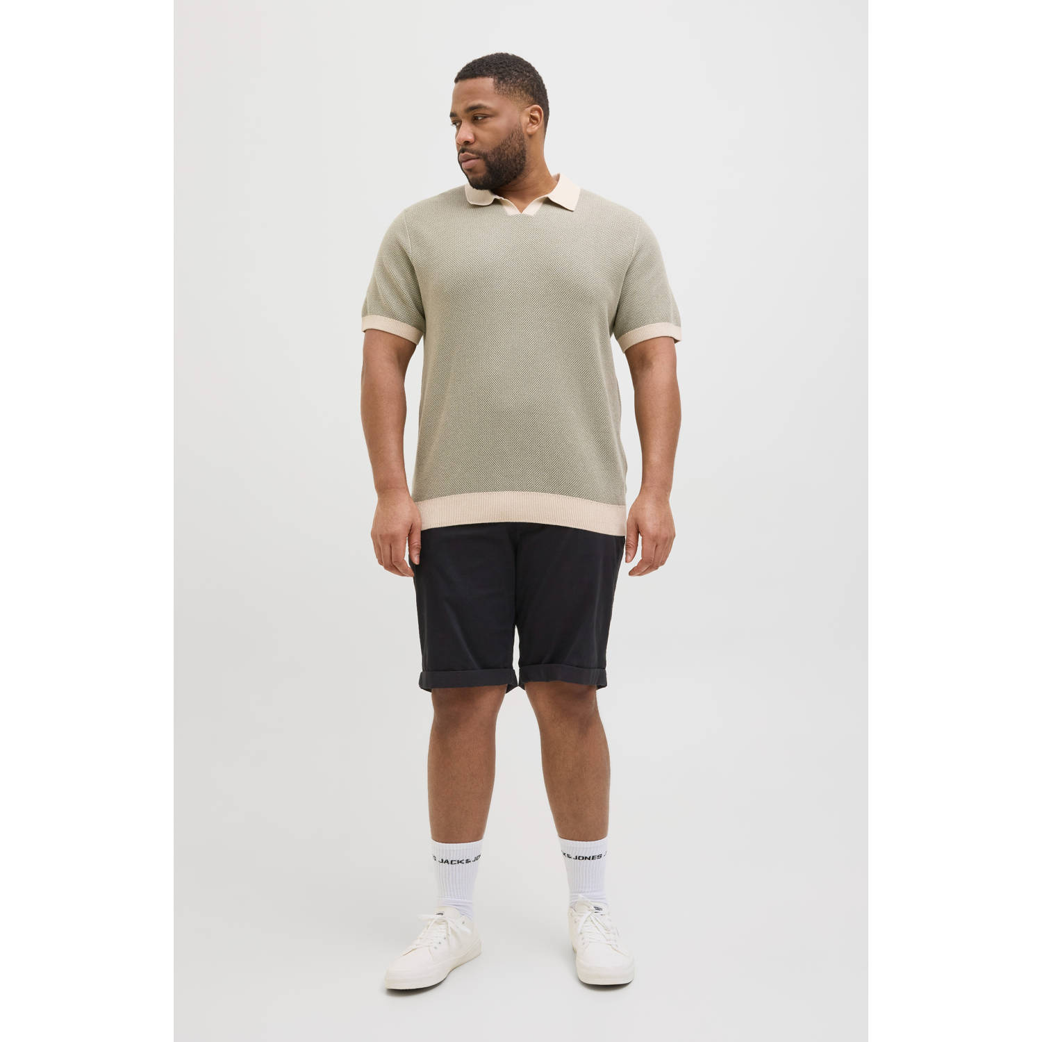JACK & JONES PLUS SIZE regular chino short zwart