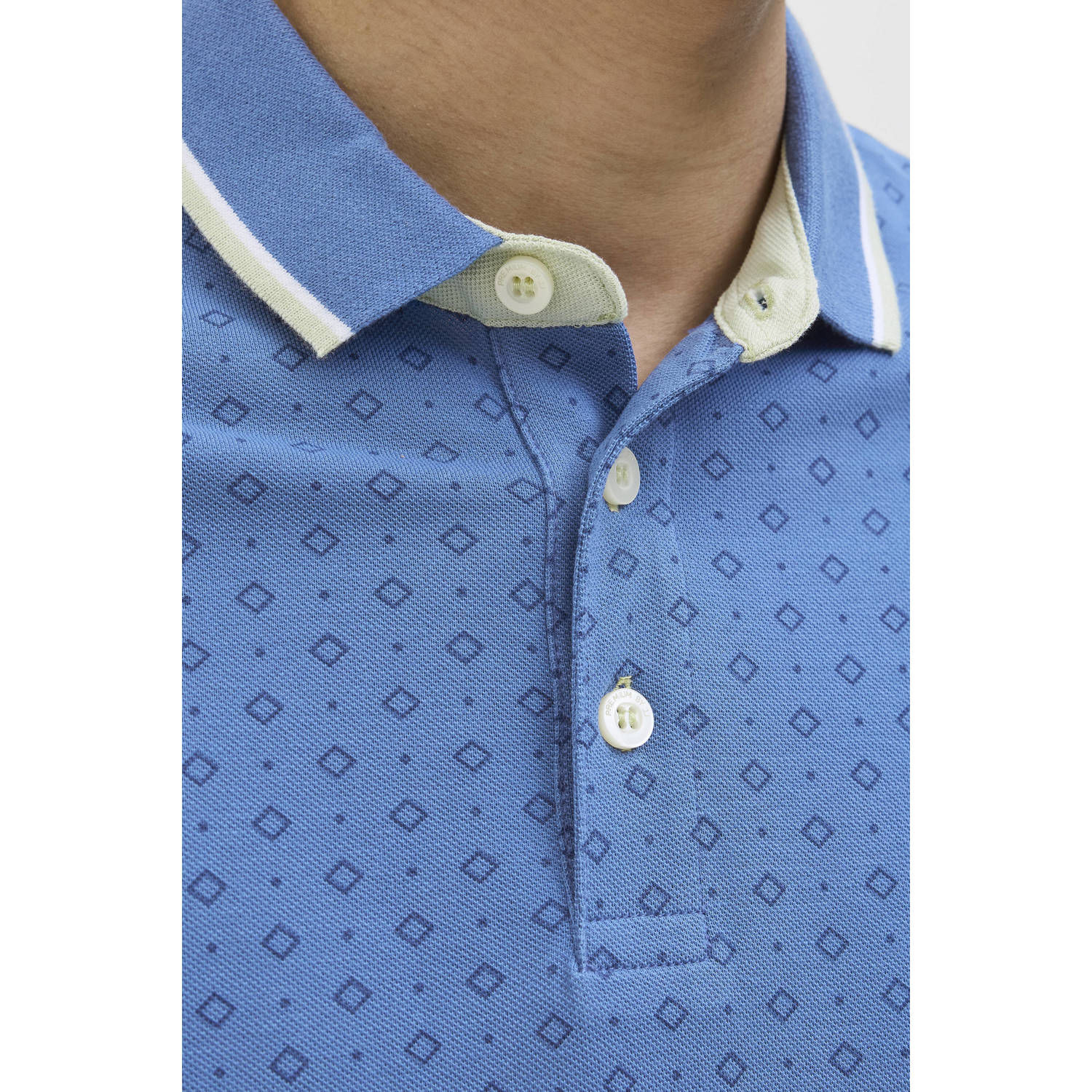 JACK & JONES PREMIUM slim polo kobaltblauw