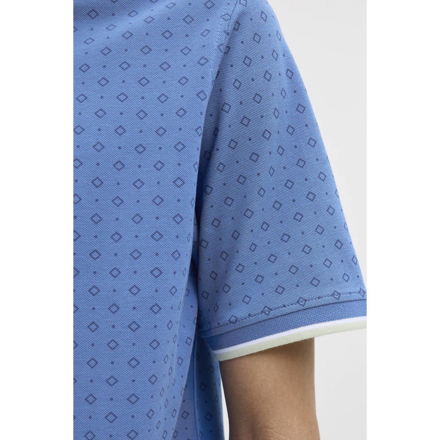 JACK & JONES PREMIUM slim polo kobaltblauw