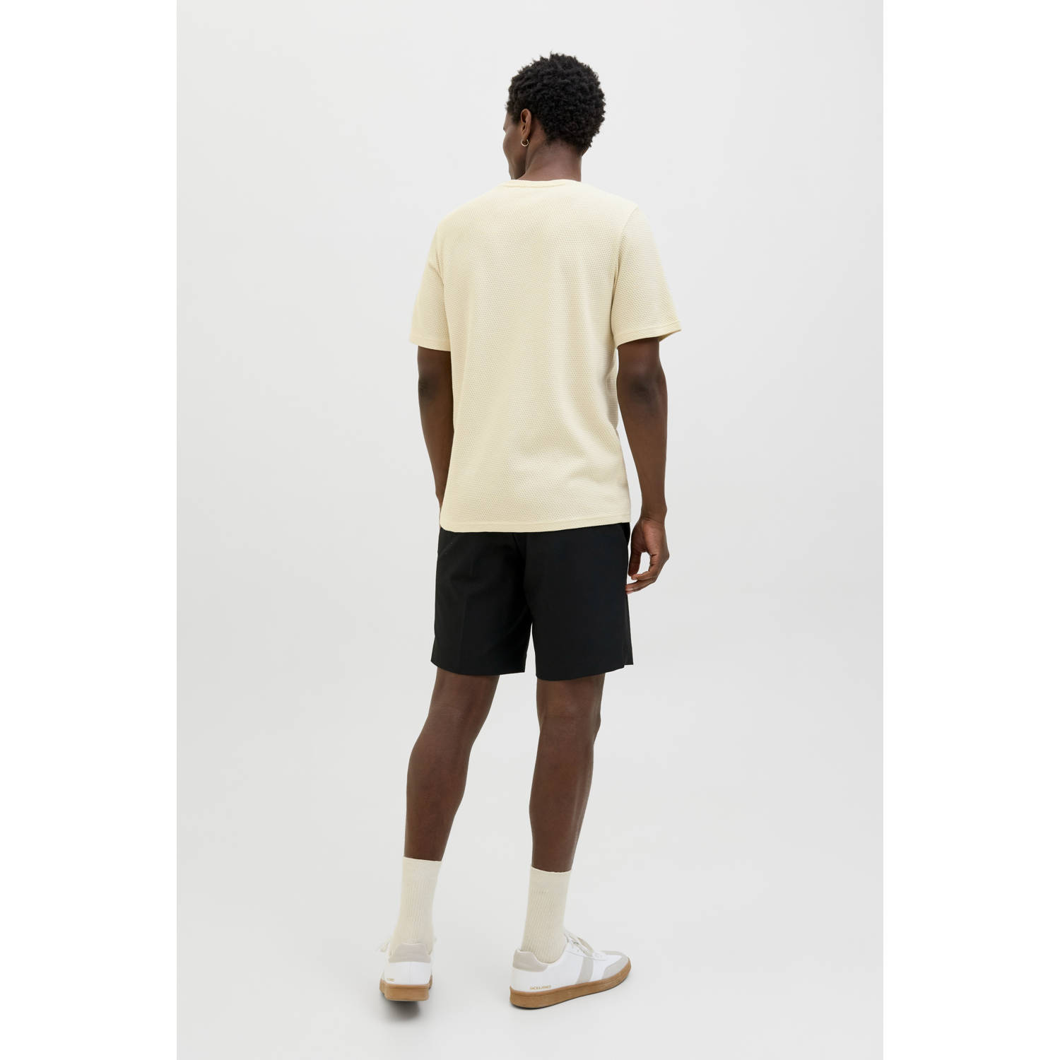 JACK & JONES PREMIUM T-shirt met textuur lichtgeel