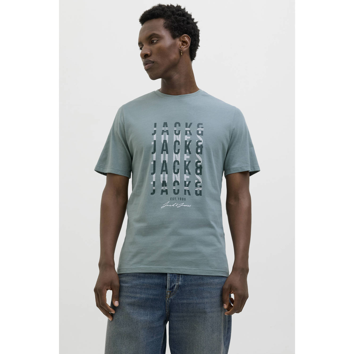 JACK & JONES T-shirt grijsgroen