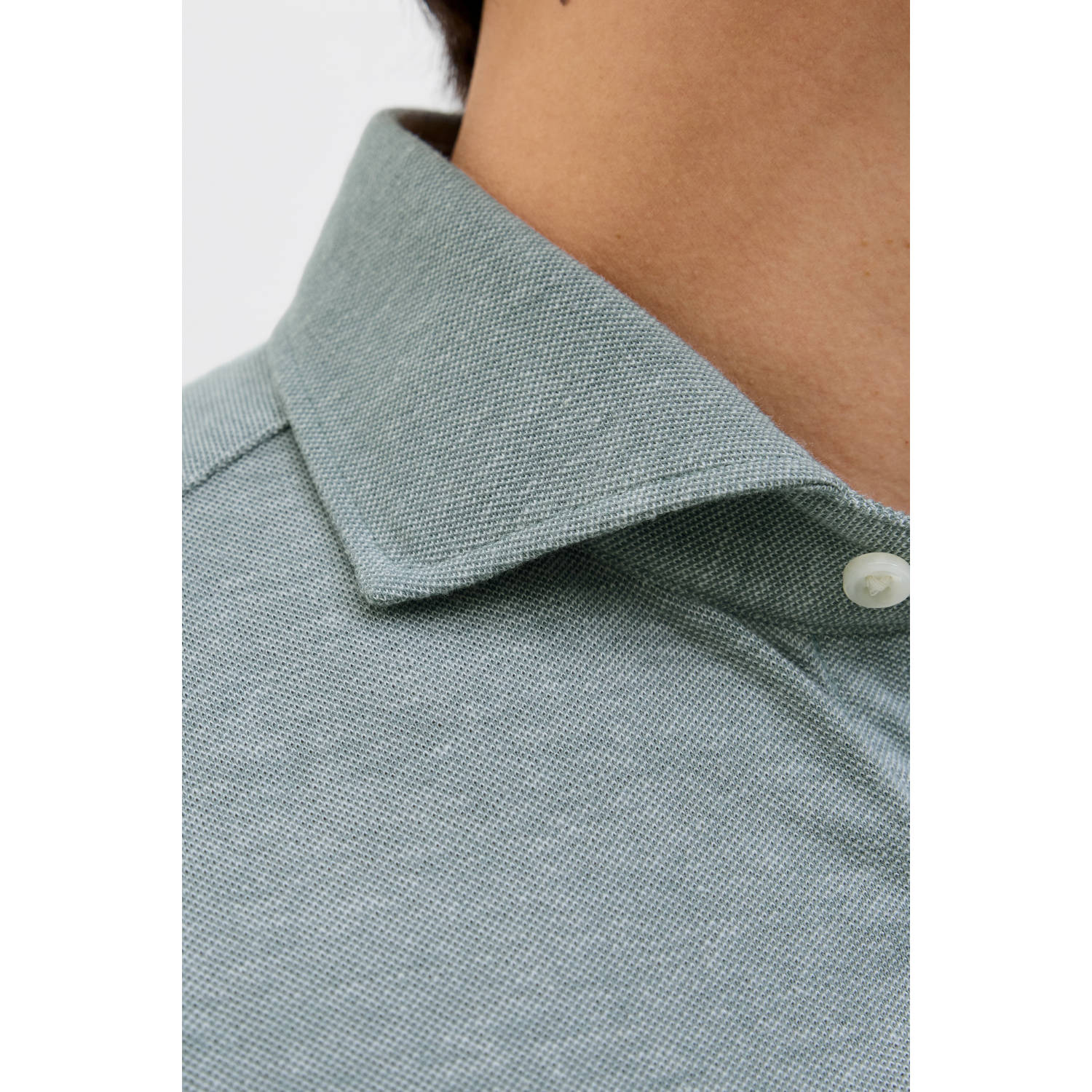 JACK & JONES PREMIUM casual overhemd grijsgroen