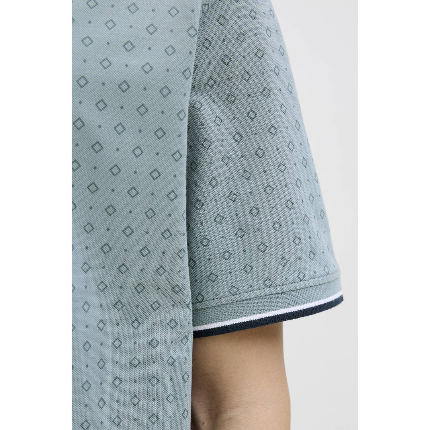JACK & JONES PREMIUM slim polo grijsgroen