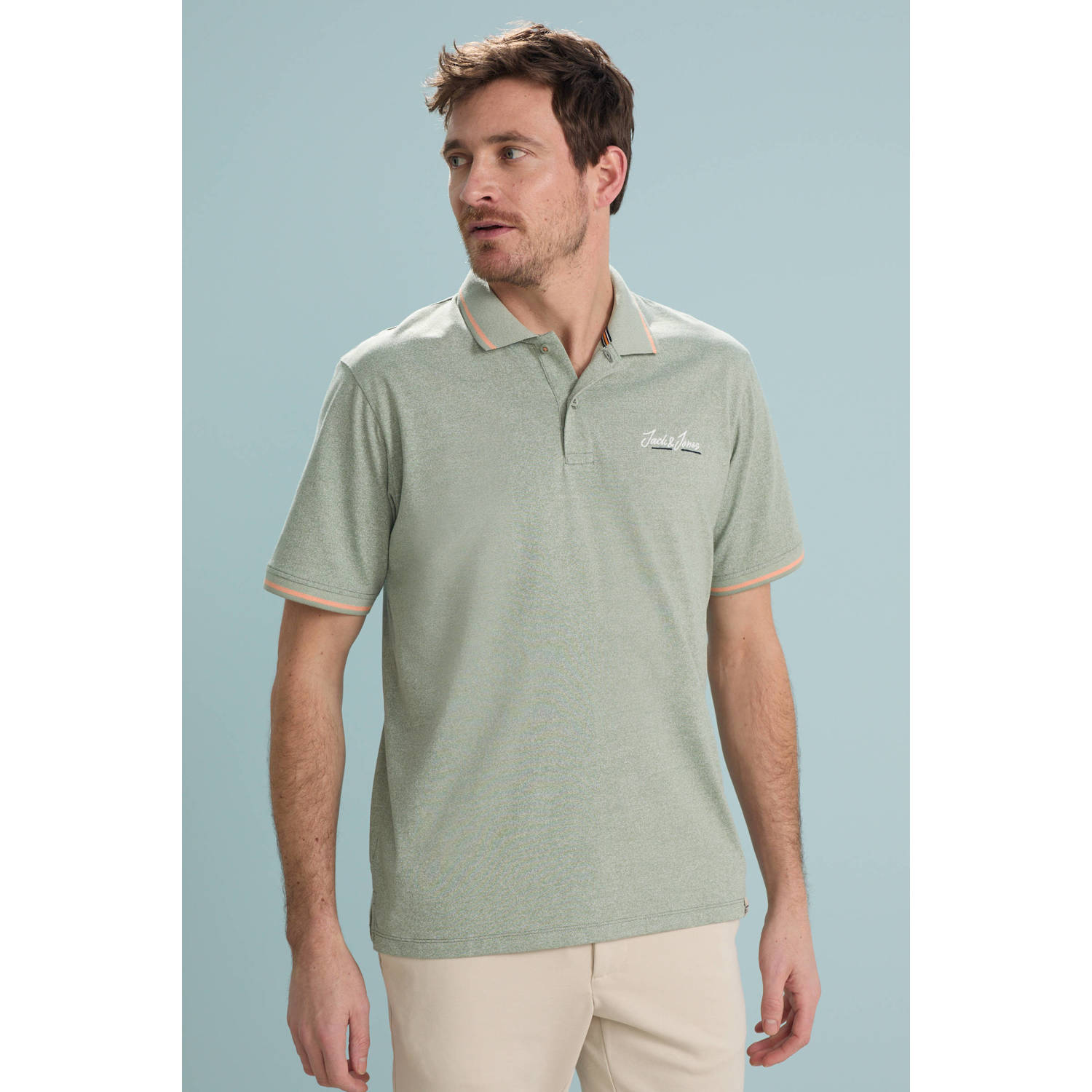 JACK & JONES ORIGINALS regular polo groen