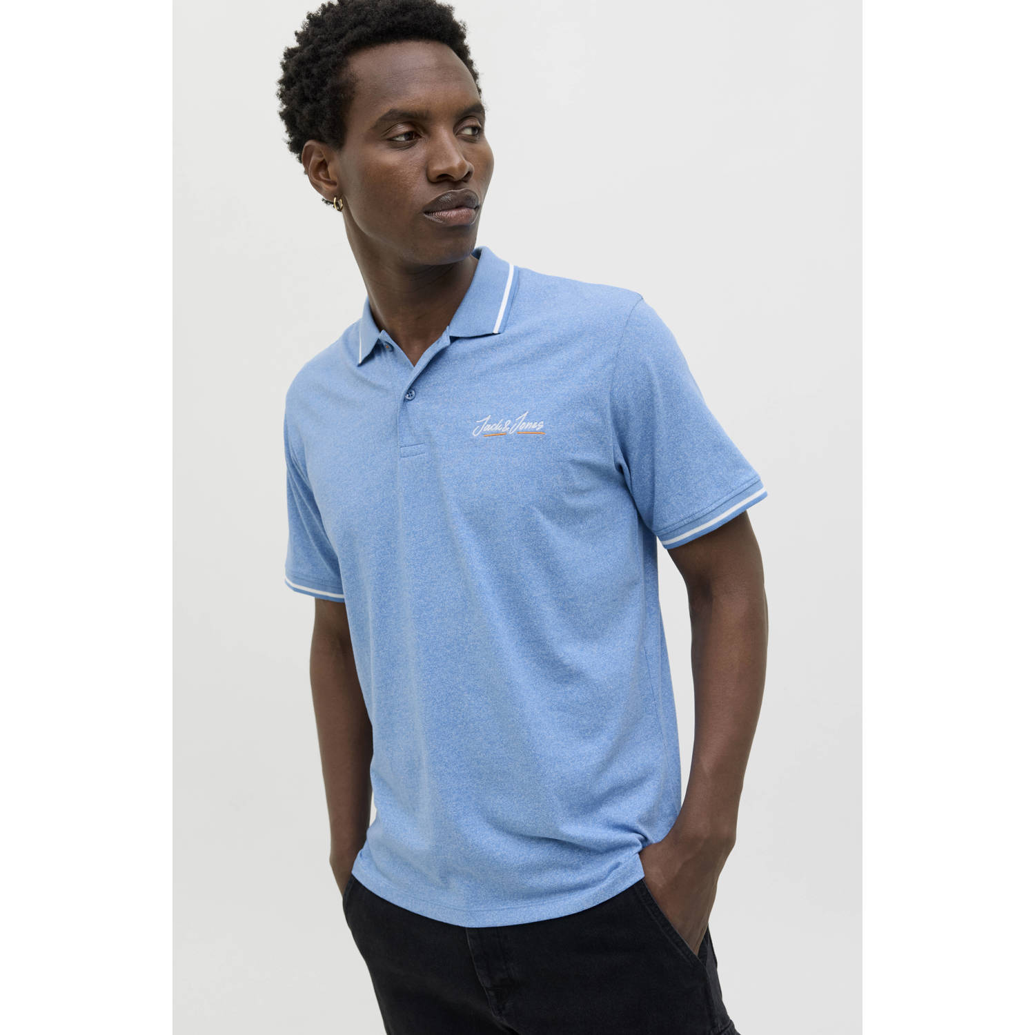 JACK & JONES ORIGINALS regular polo blauw