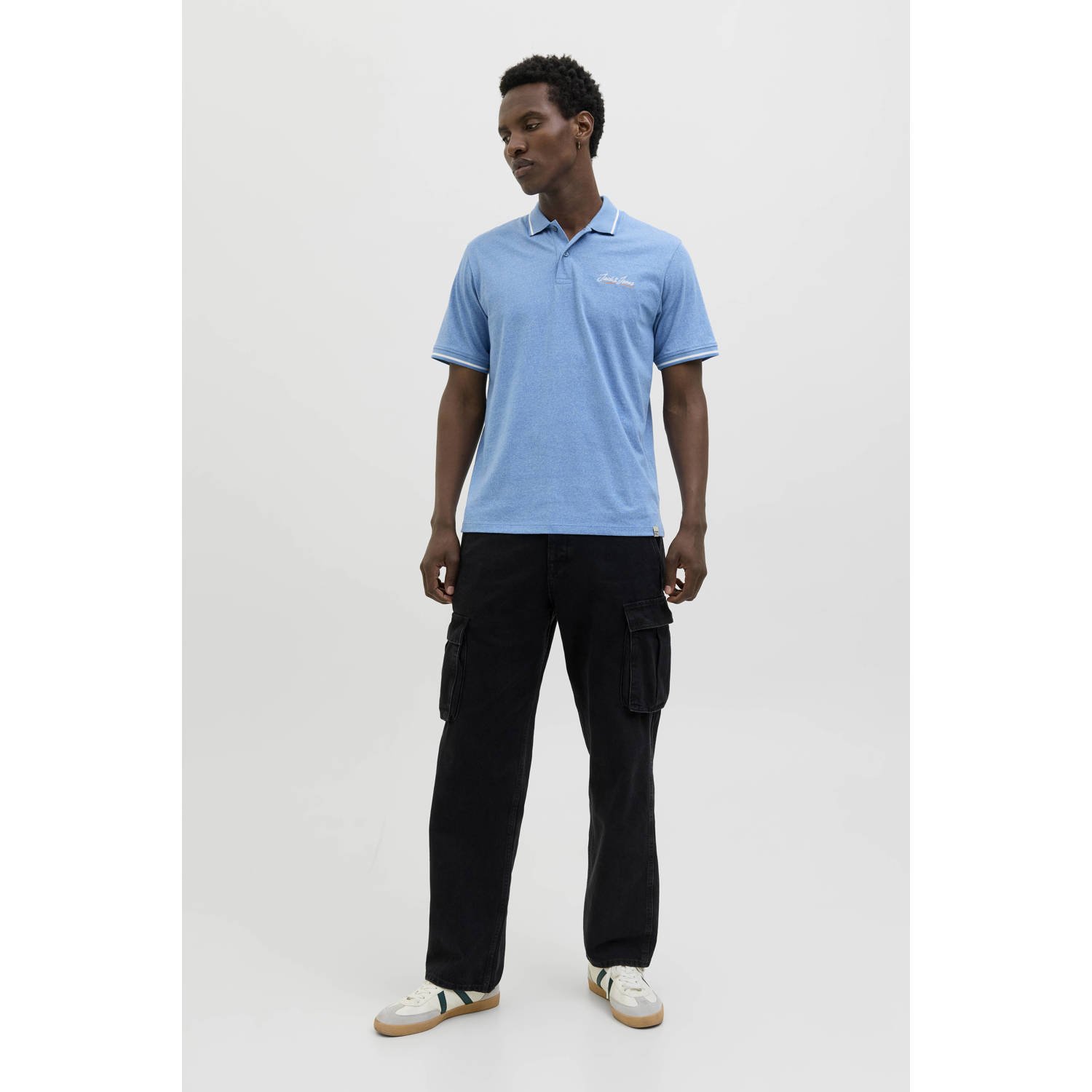 JACK & JONES ORIGINALS regular polo blauw