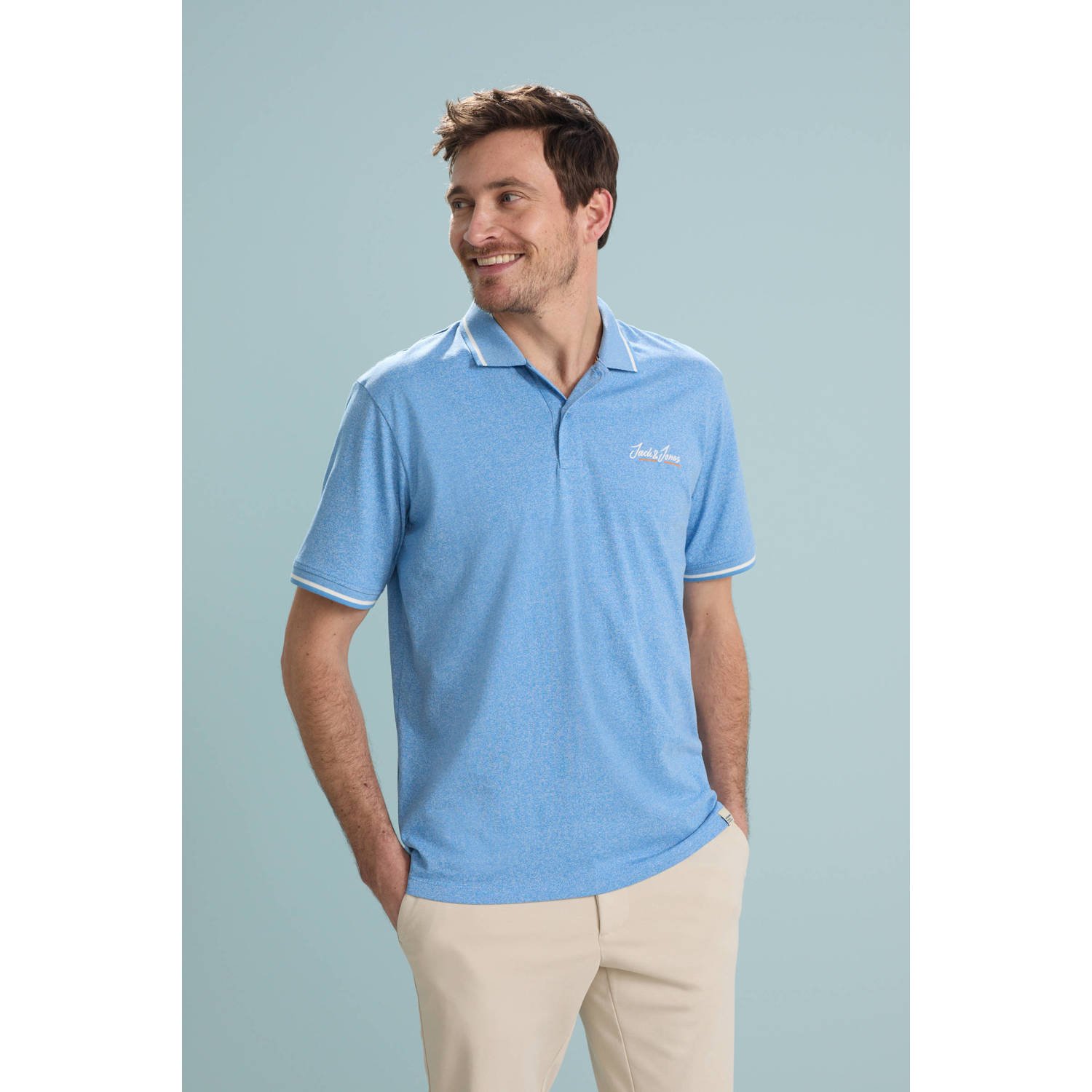 JACK & JONES ORIGINALS regular polo blauw
