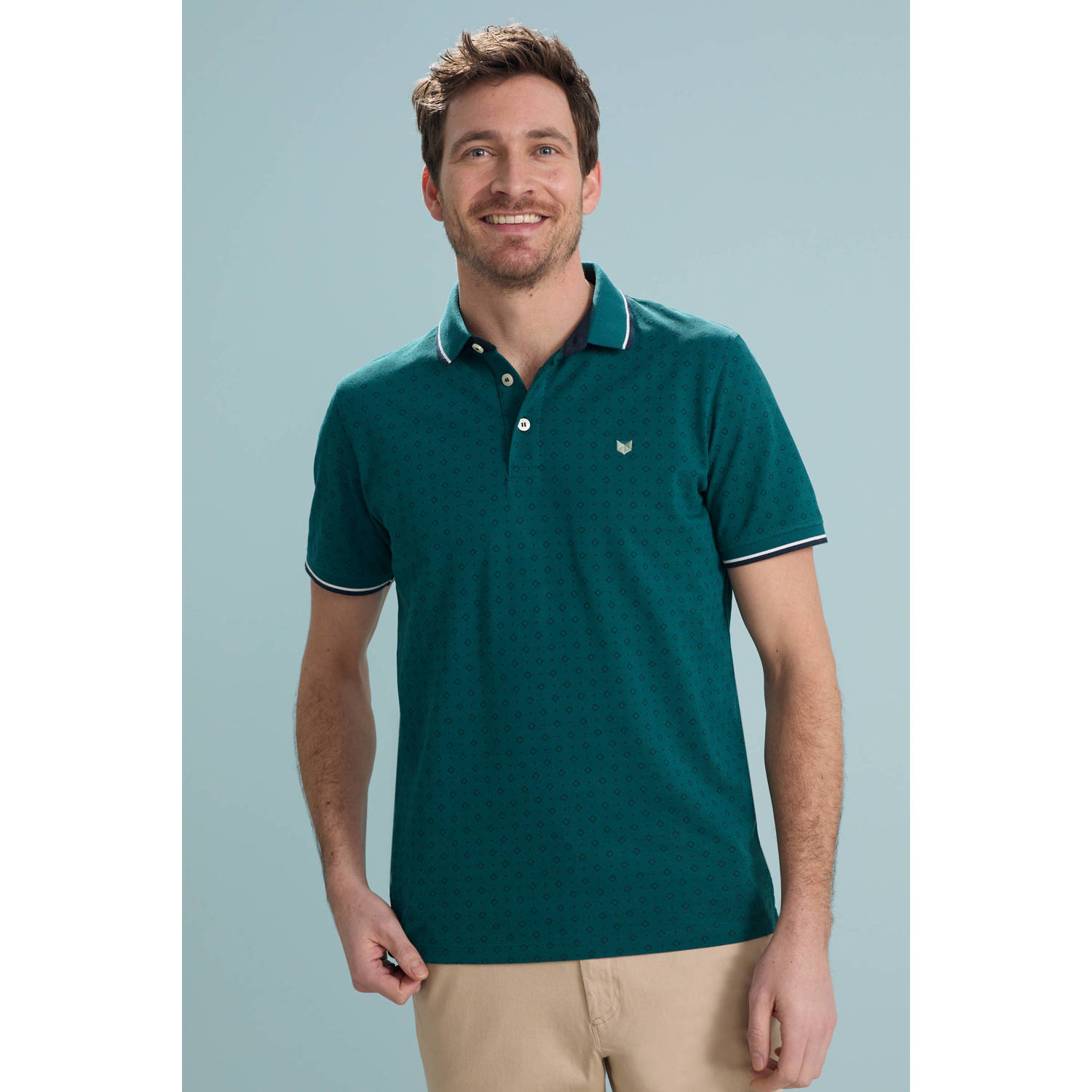 JACK & JONES PREMIUM slim polo petrol