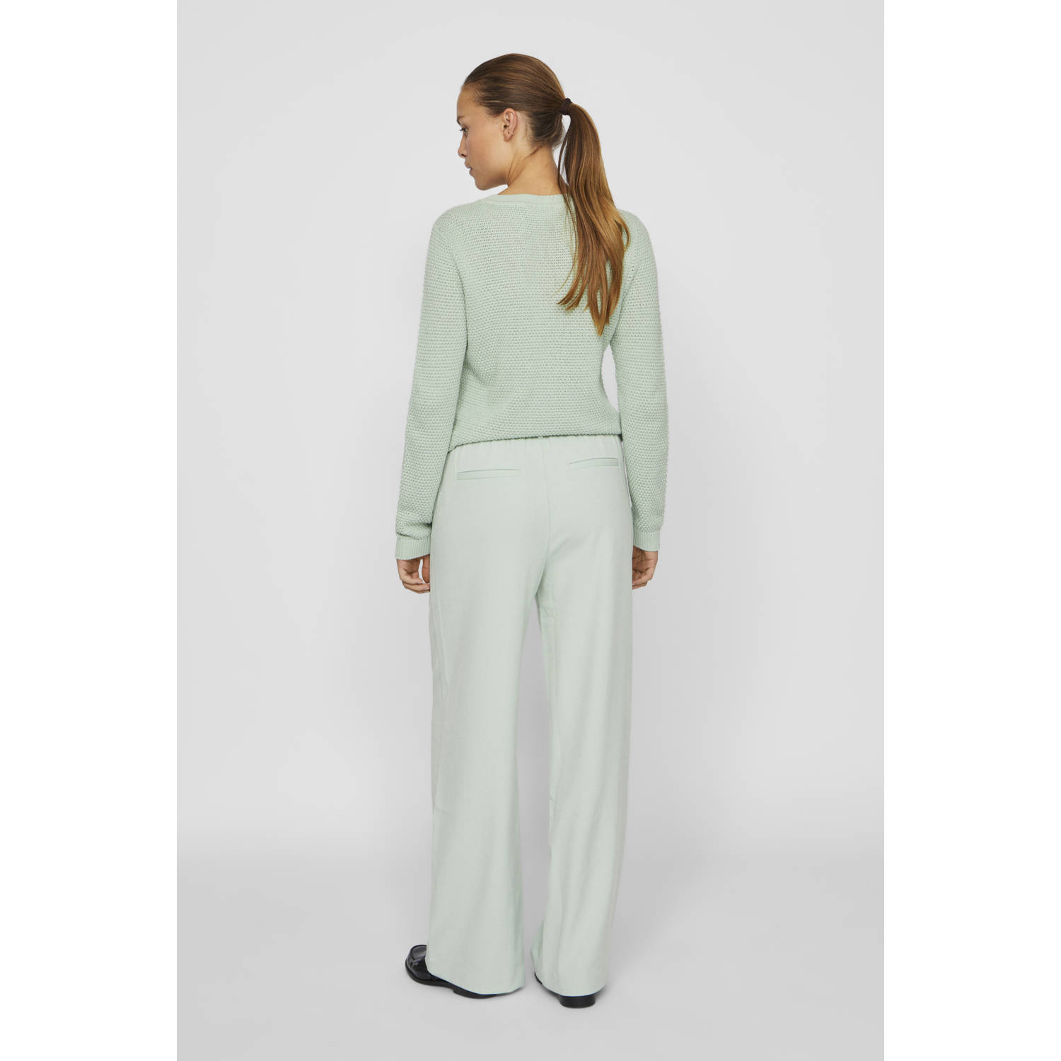 VILA wide leg high waist casual broek