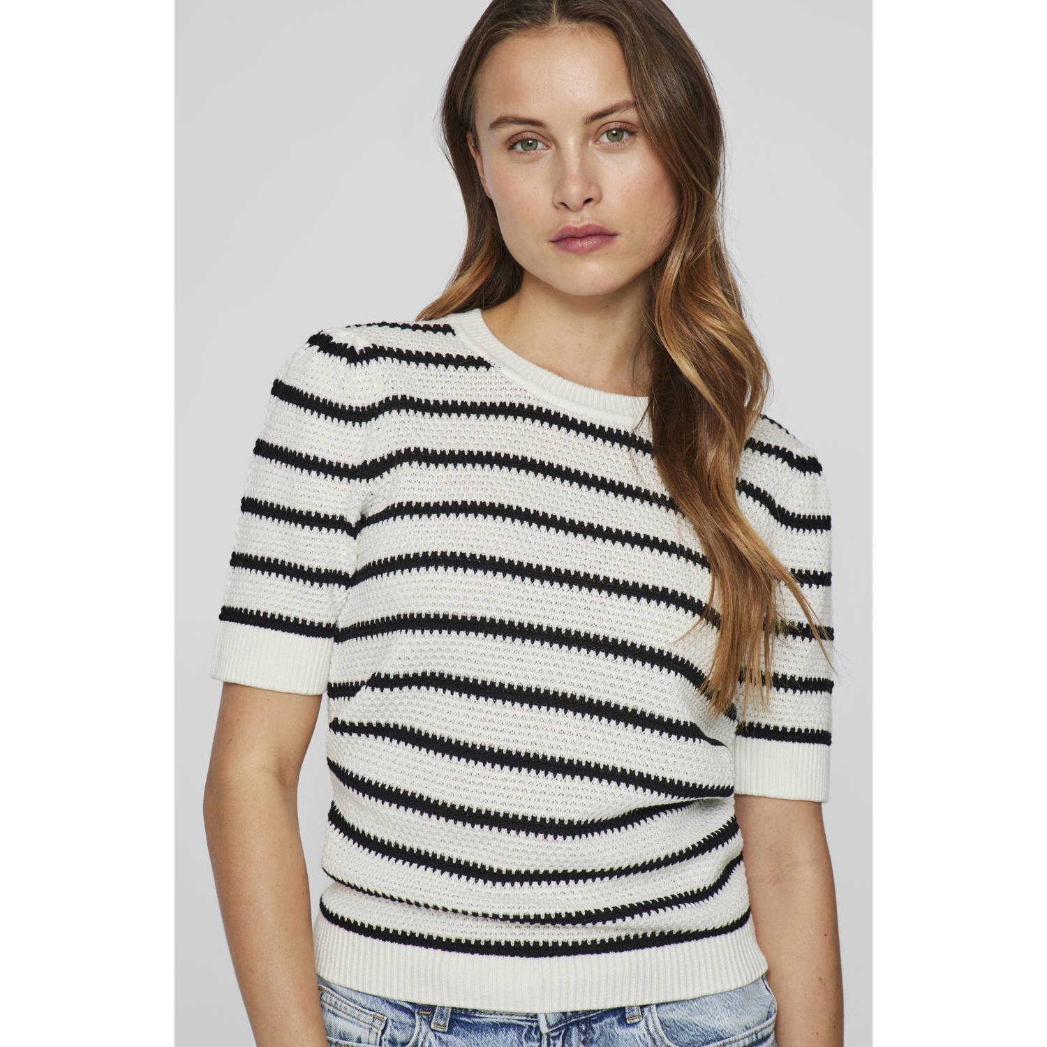 Vila Gebreide pullover met ribboorden model 'DALO'
