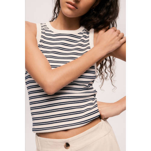 VILA top blauw / wit afbeelding