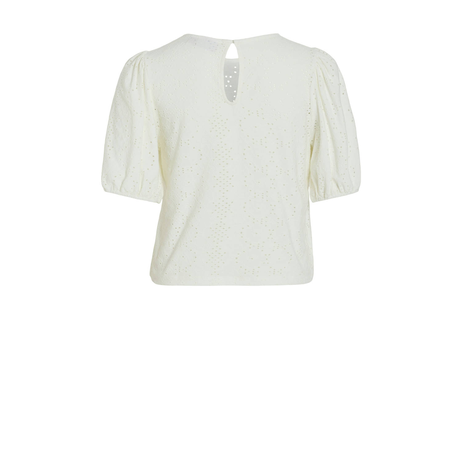 VILA top ecru broderie