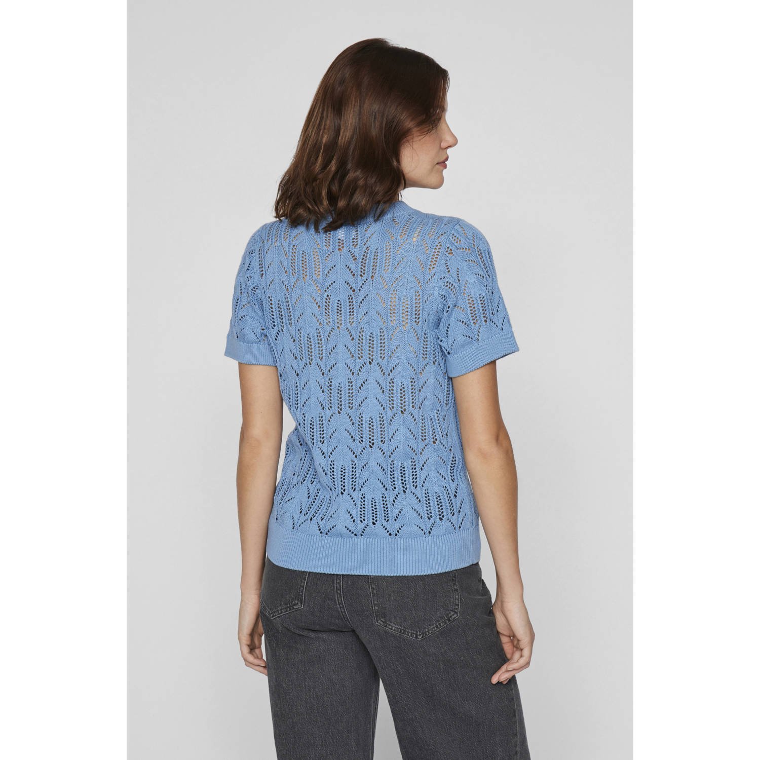 VILA trui blauw gebreid