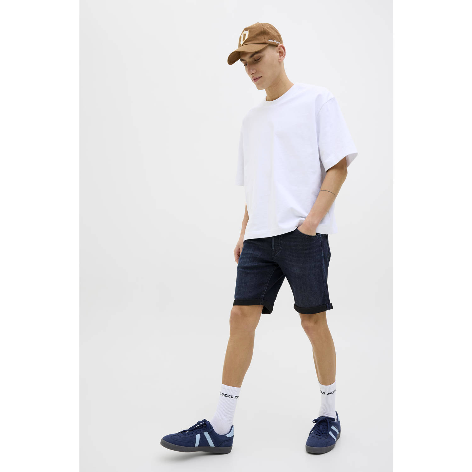 JACK & JONES JEANS INTELLIGENCE denim regular short dark blue denim