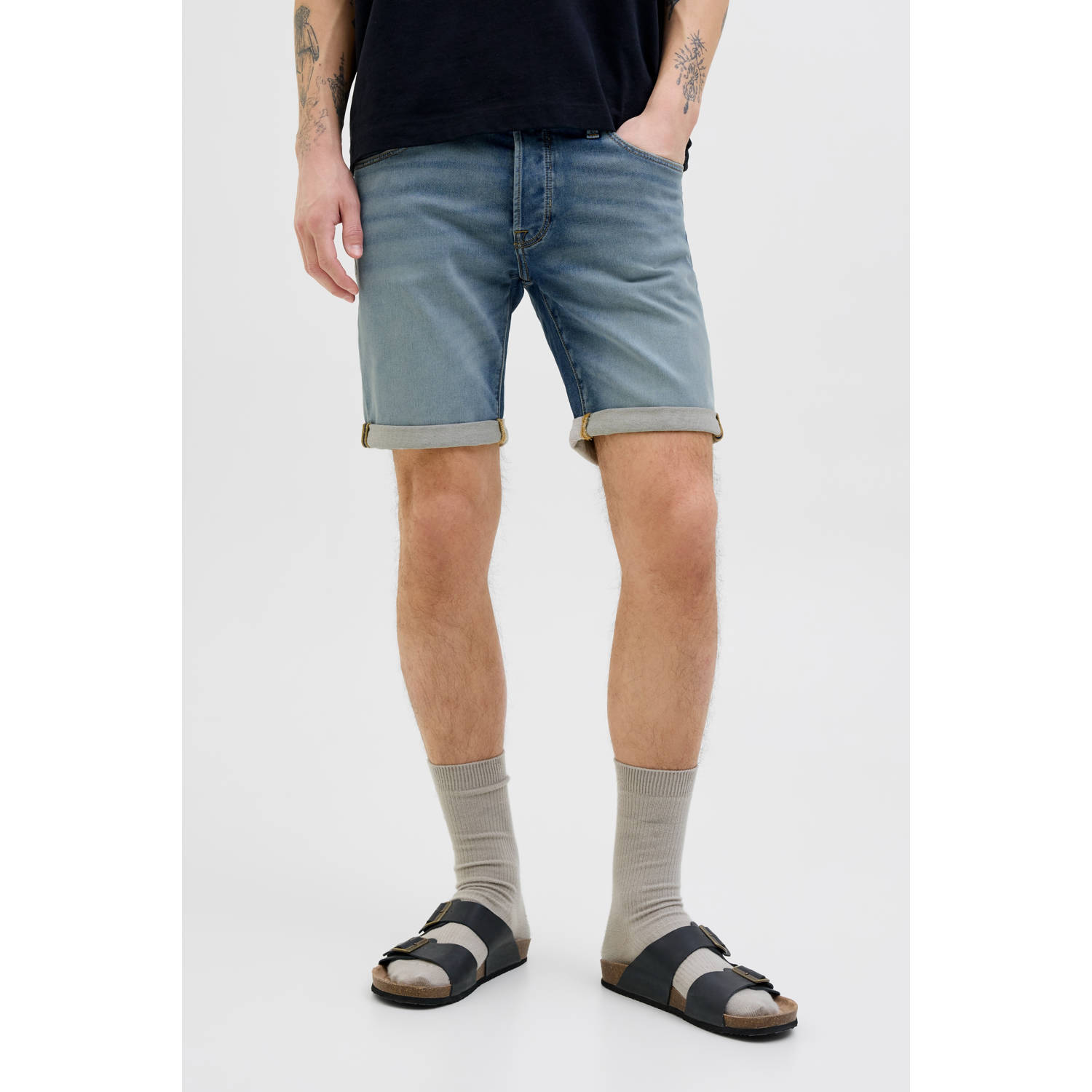 JACK & JONES JEANS INTELLIGENCE regular denim short medium blue denim