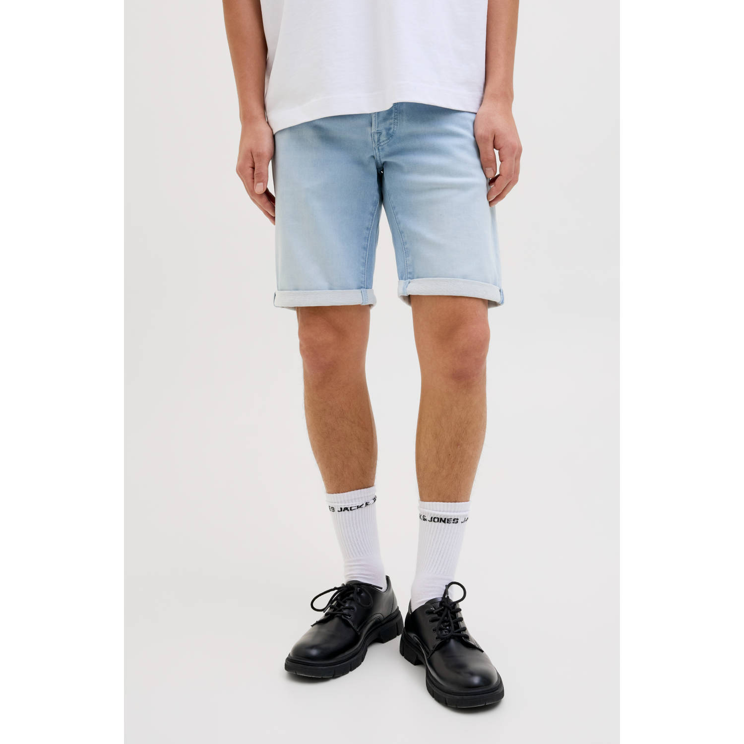 JACK & JONES JEANS INTELLIGENCE regular denim short light blue denim