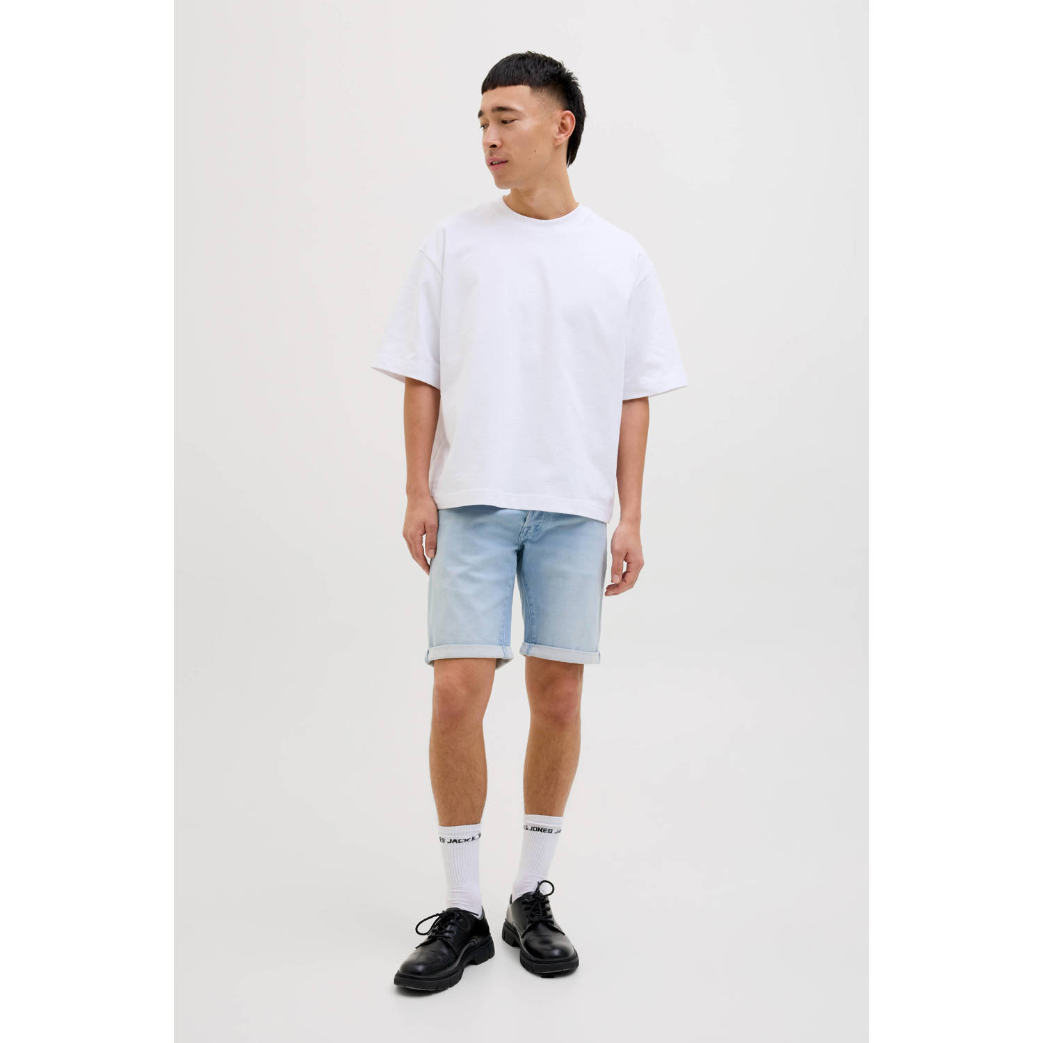 JACK & JONES JEANS INTELLIGENCE regular denim short light blue denim