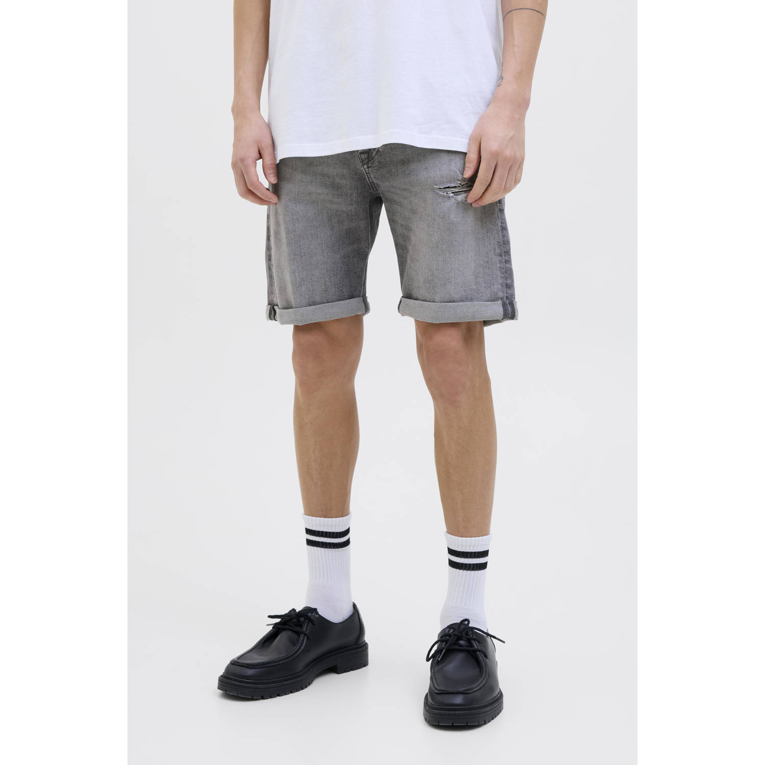 JACK & JONES JEANS INTELLIGENCE denim regular short JJIRICK JJIORIGINAL grey denim