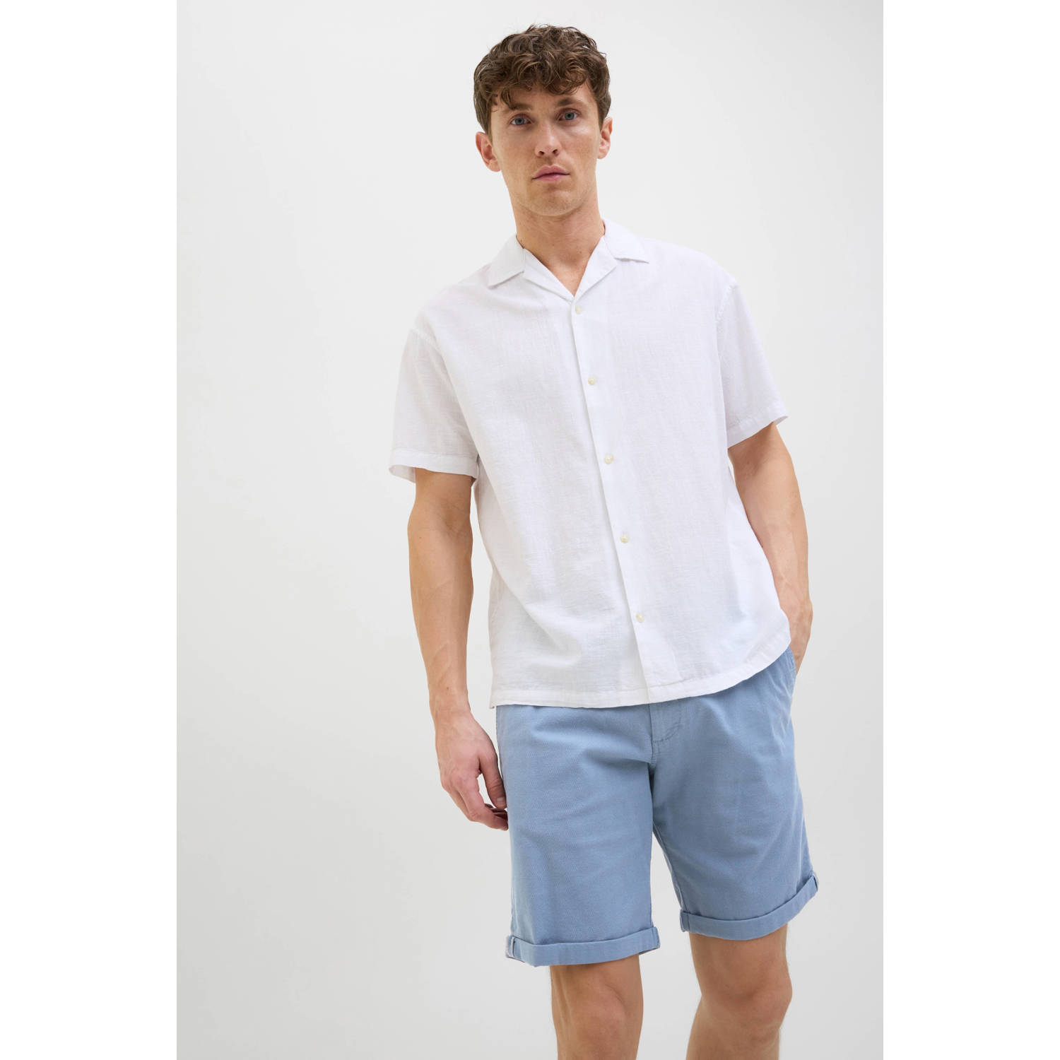 JACK & JONES PANTS STUDIO regular chino short blauw