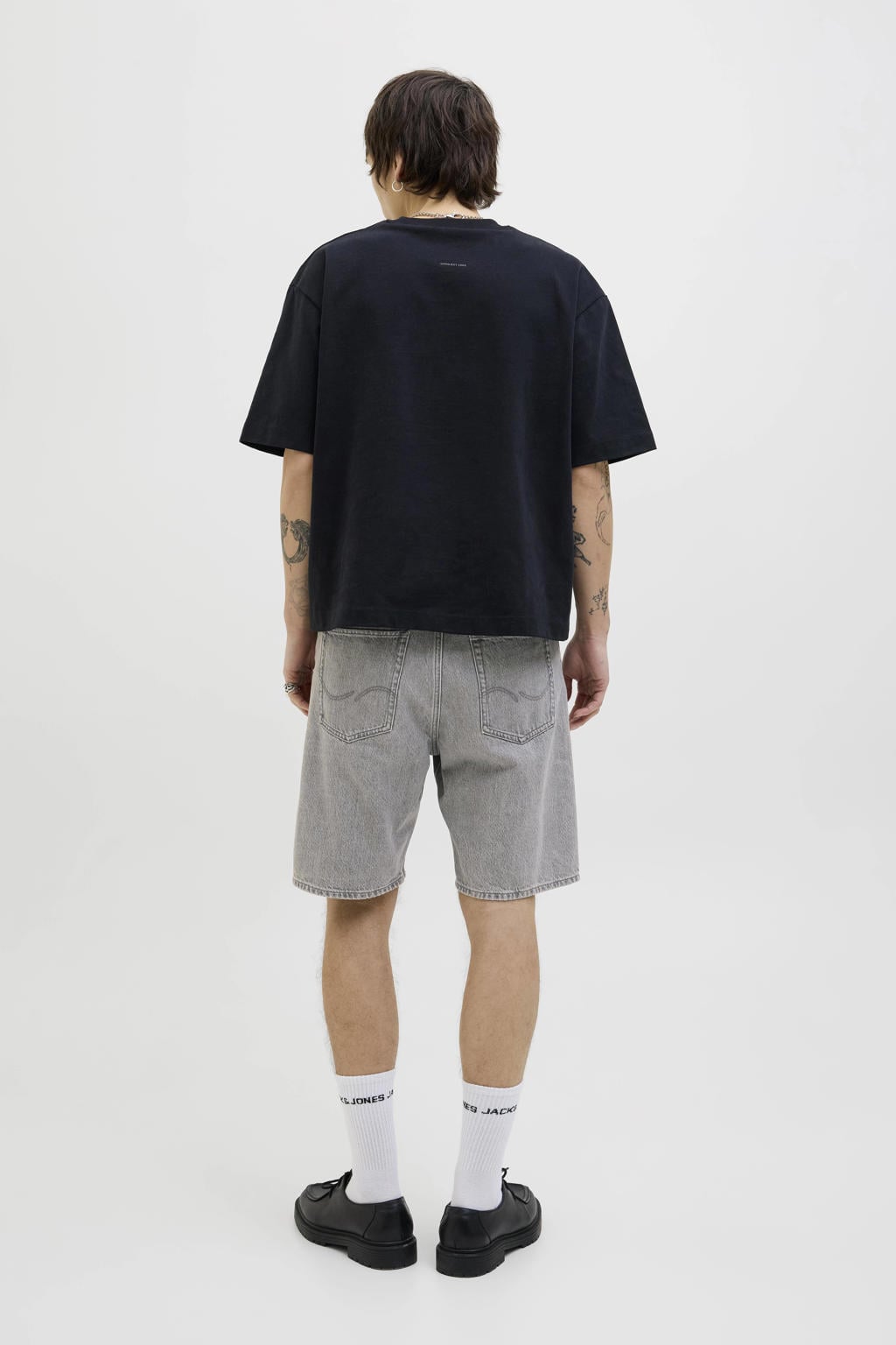 JACK & JONES JEANS INTELLIGENCE baggy denim short grey denim