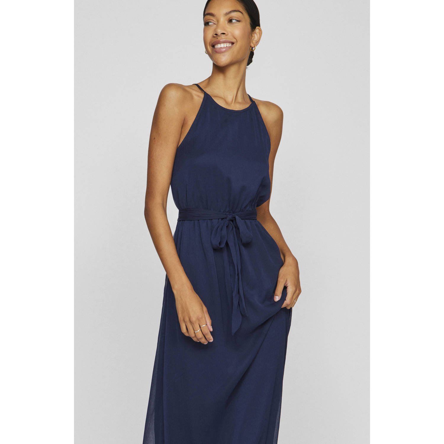 Vila Maxi-jurk met strikceintuur model 'FALIA'