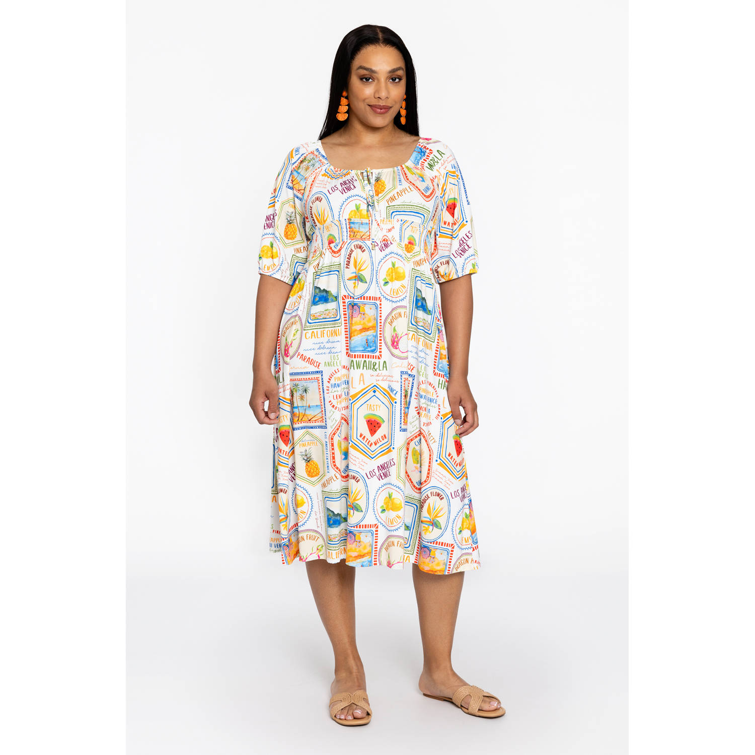 YOEK midi jurk multi