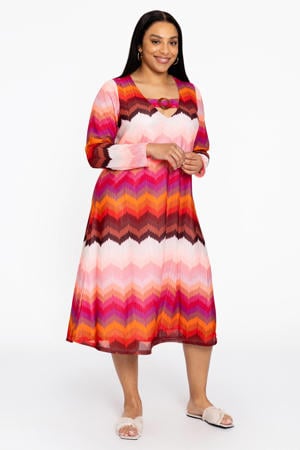 midi jurk roze
