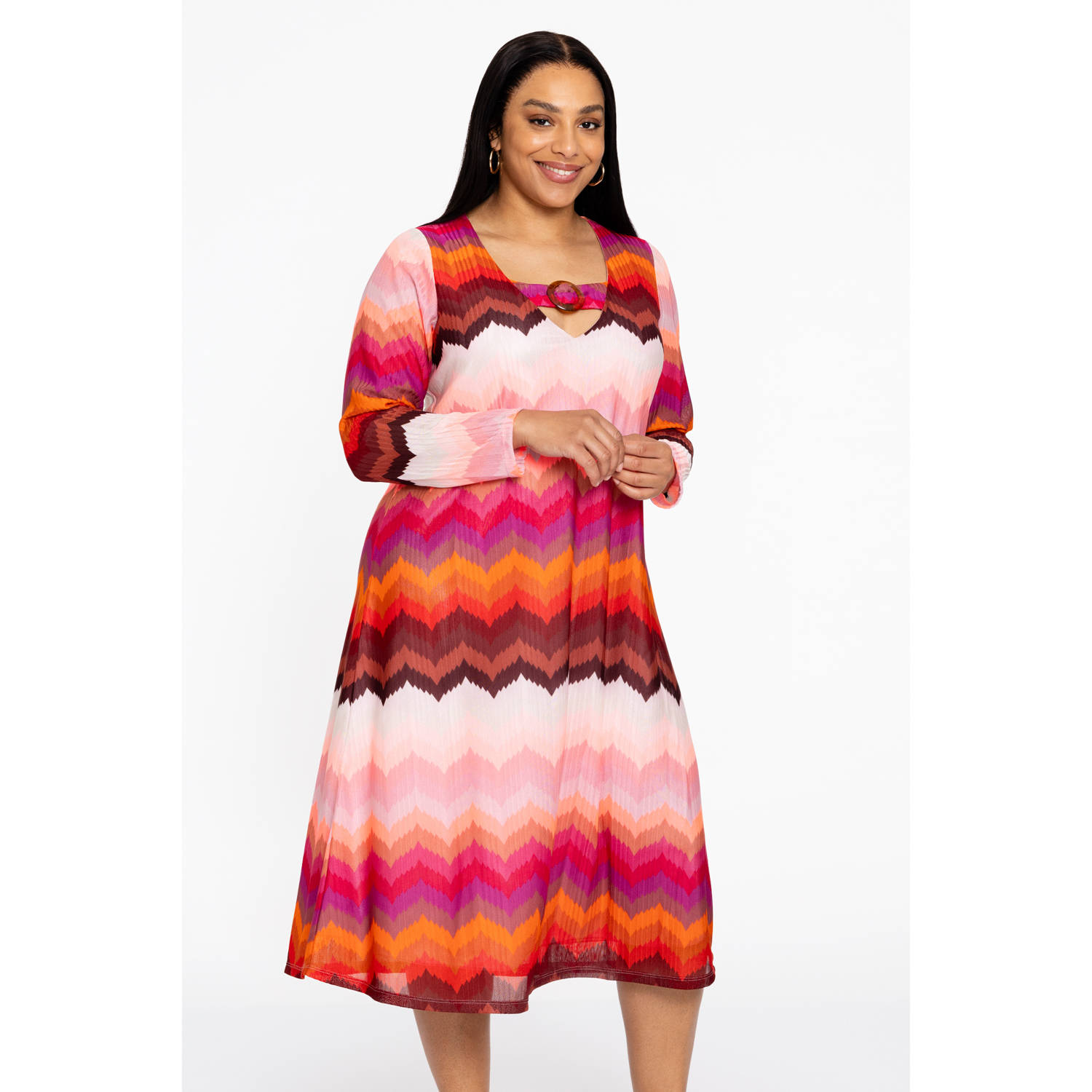 YOEK midi jurk roze